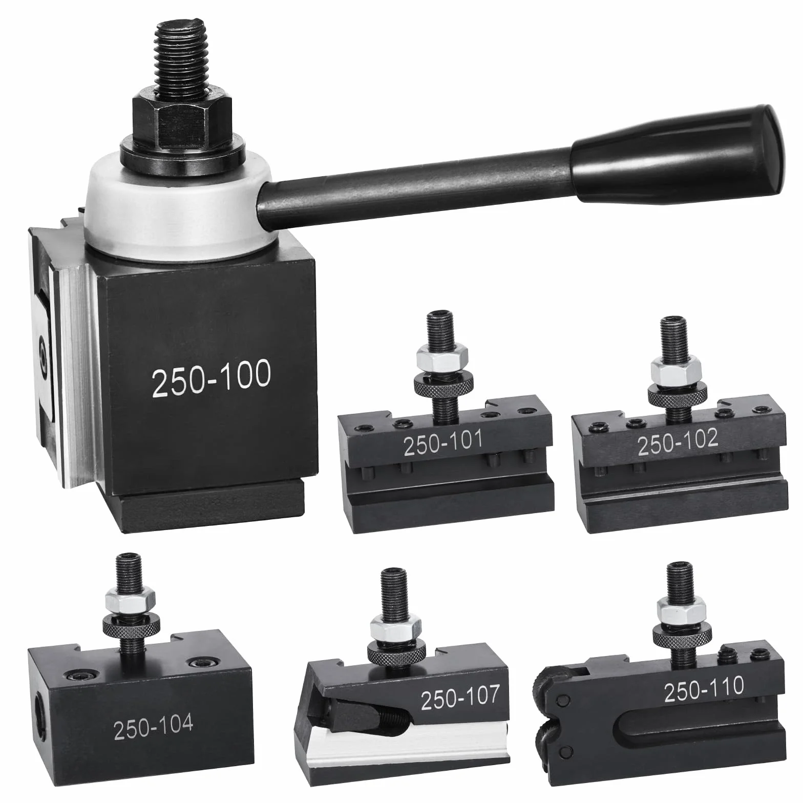 VEVOR Ensemble de porte-outil de tour à changement rapide 6 pièces pour mini-tour 152,4-305 mm acier