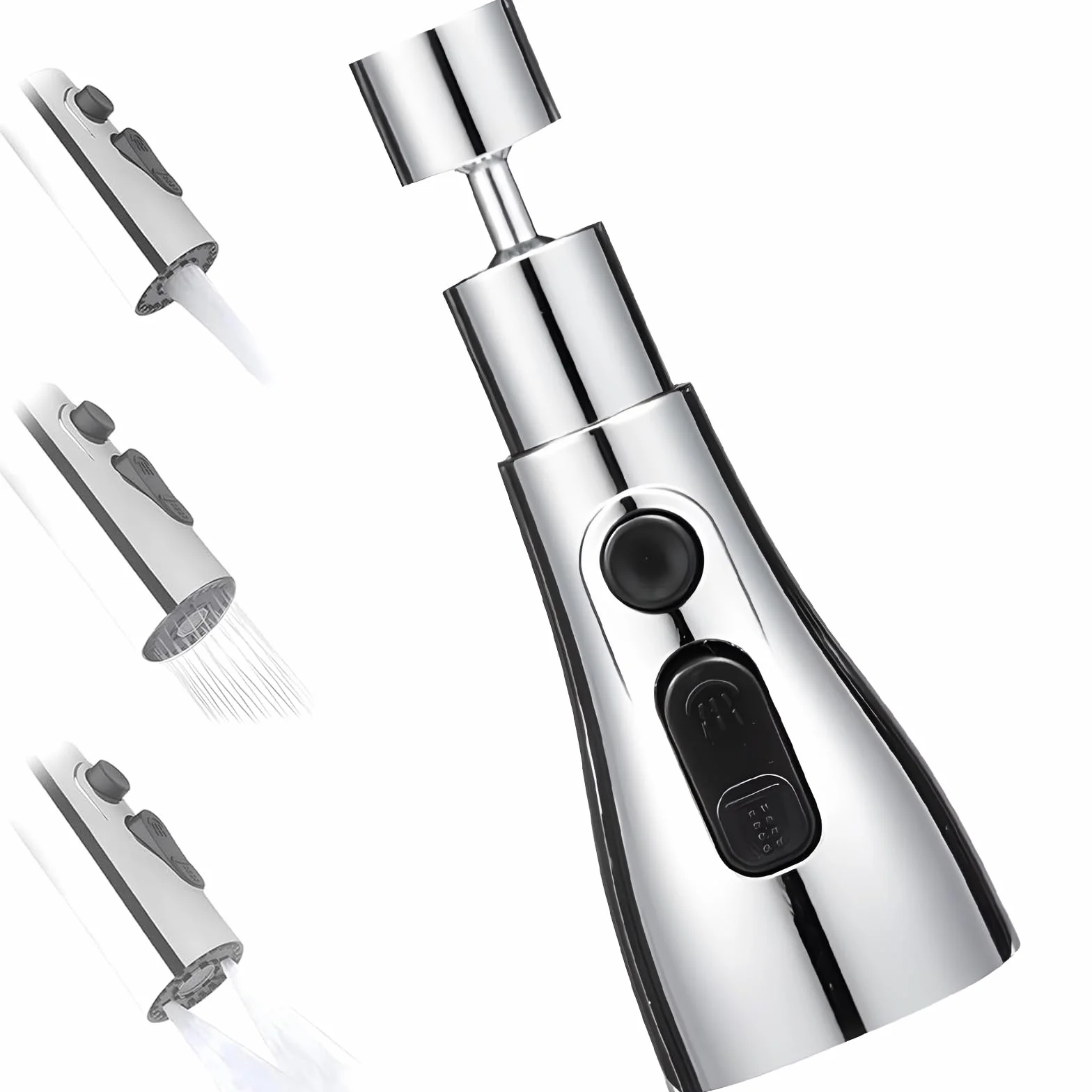 Robinet Cuisine Douchette 360 Degrés 3 Modes Rétractable Laiton Mitigeur Universel