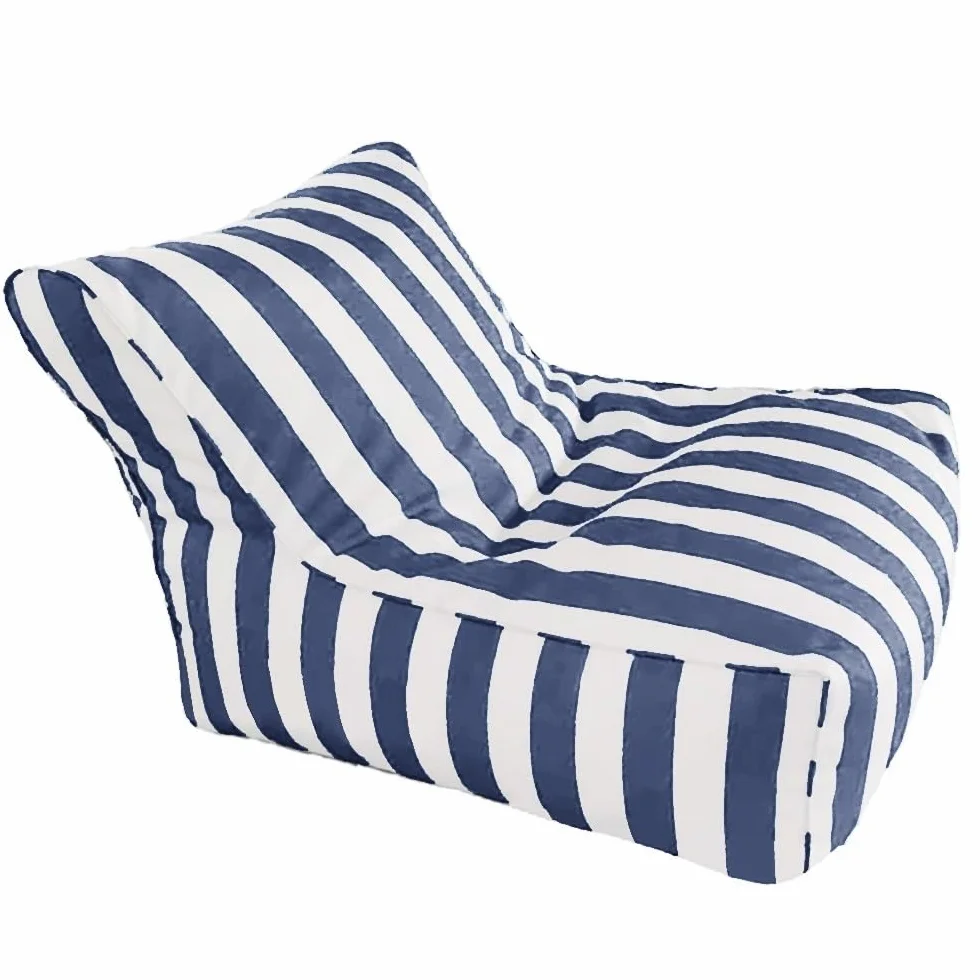 Pouf Flottant For Piscine Extérieure Rayure Oxford Pouf Pouf Housse Sans Remplissage Piscine Chaise Longue Radeaux Plage Jardin Pouf Soa Lit Sans Remplissage ( Color : Gray blue , Size : Empty pouf co