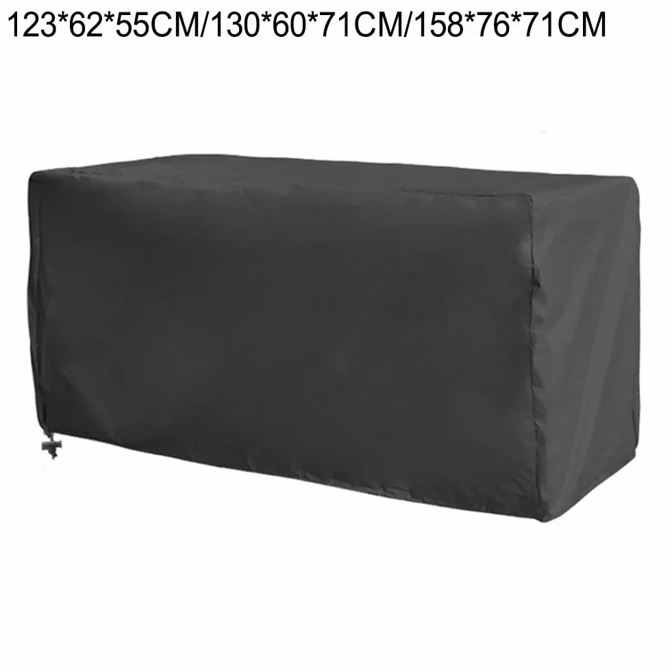 Housse de coffre d'extérieur en tissu Oxford 210D avec système de corde personnalisable pour une protection contre les éléments tout au long de l'année (158 x 76 x 69 cm)