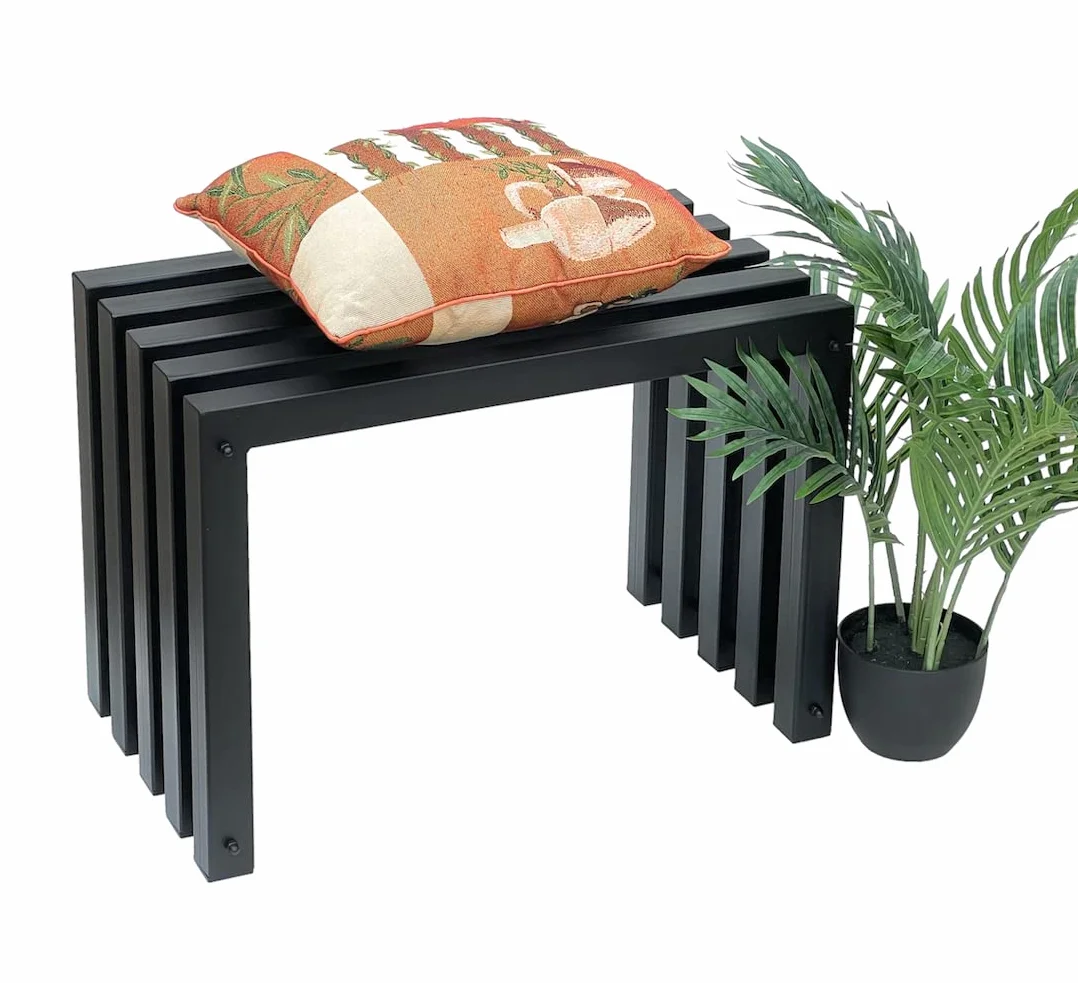 DanDiBo 96446 Tabouret moderne en métal noir résistant aux intempéries 60 cm