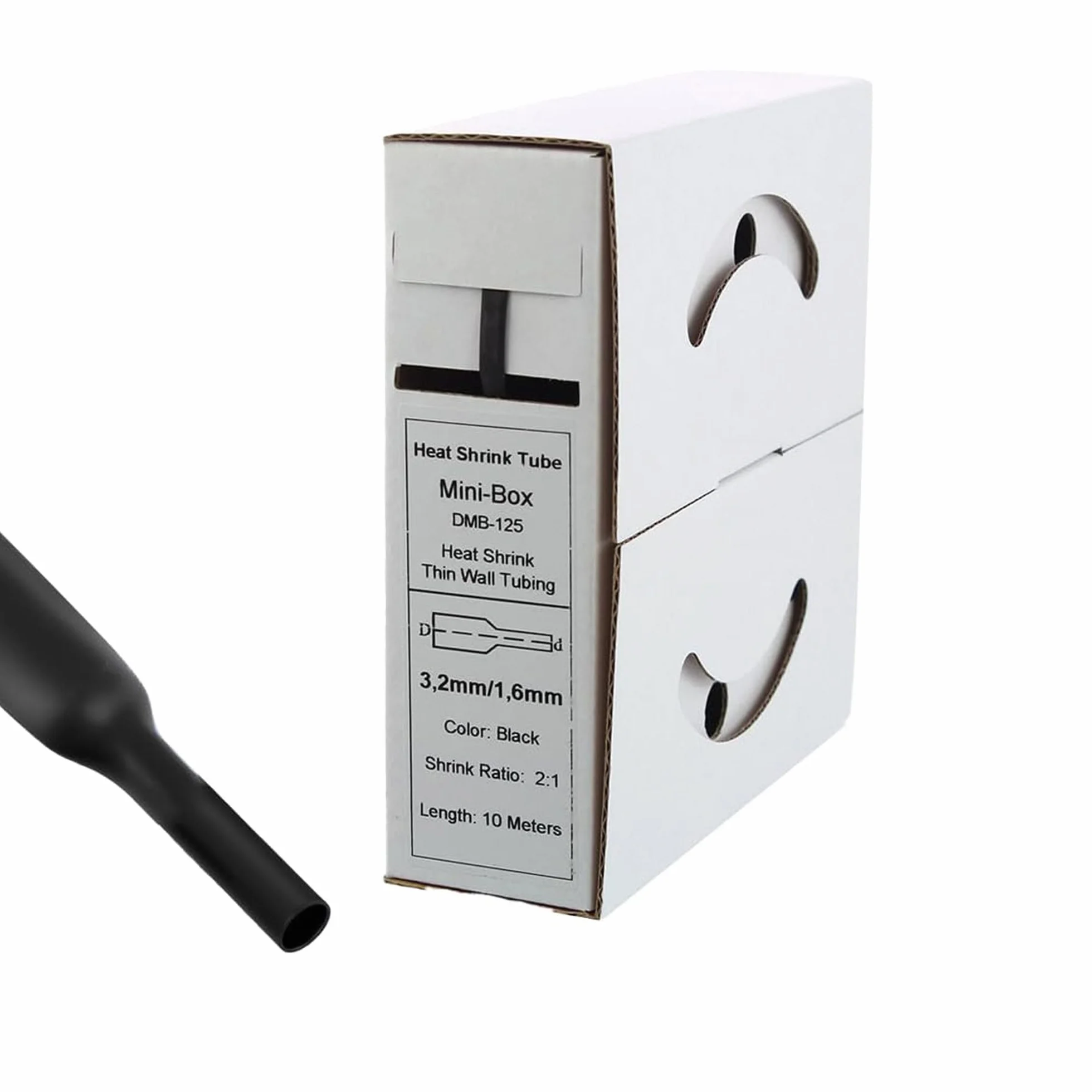Offgridtec Gaine thermorétractable 3,2 mm > 1,6 Noir 10 m