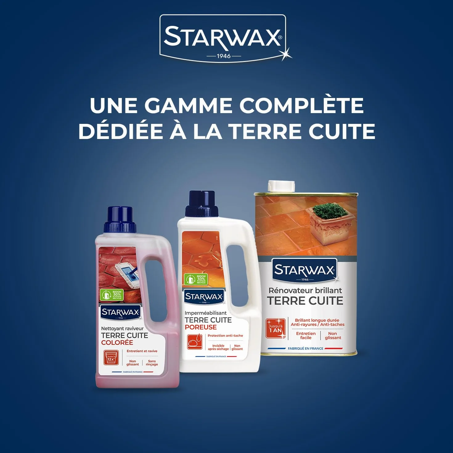 STARWAX Rénovateur Brillant Protecteur Tomettes et Terres Cuites 1L 30m²