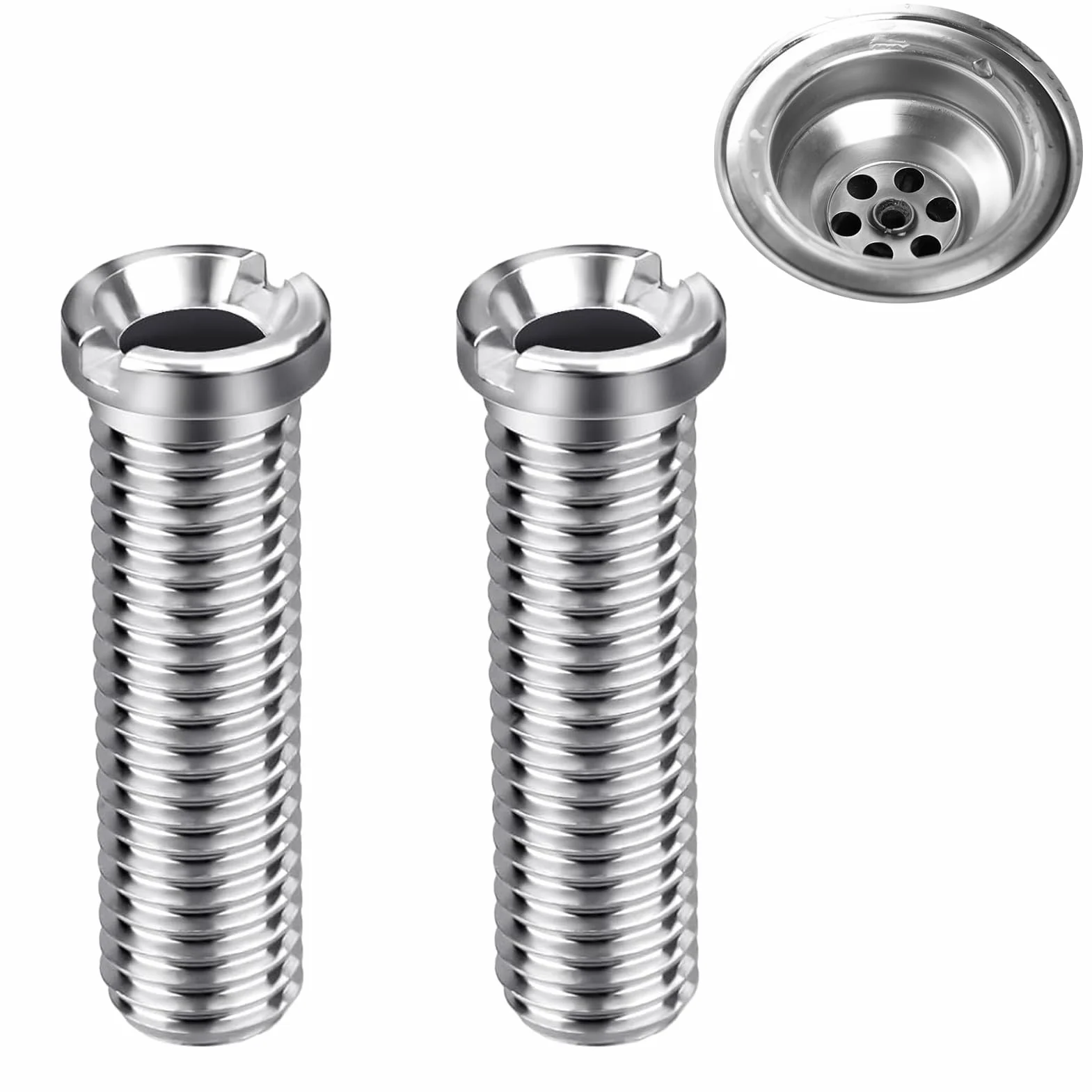 Vis Creuse Acier Inoxydable M12×35mm, Vis de Panier d'Évier, Accessoires pour Évier de Cuisine (Argent)