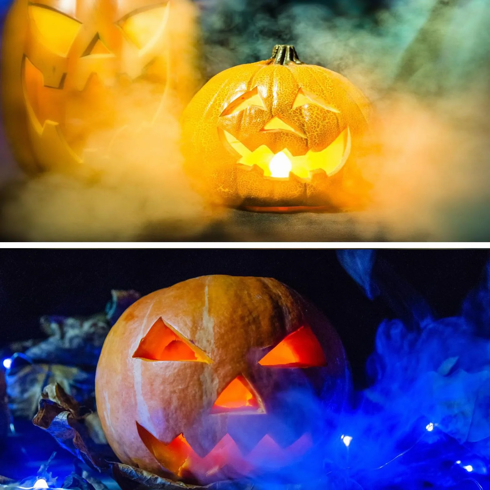PORFOYO Nébuliseur à Ultrasons 12 LED Brumisateur Ultrason Mini Machine à Fumée d'Halloween avec Protection Anti-éclaboussures