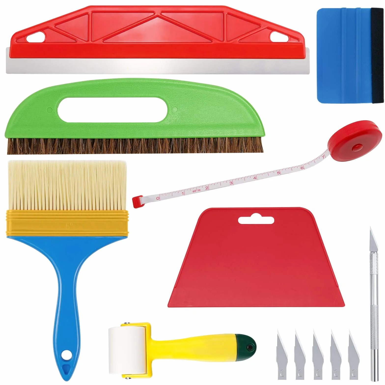 Kit de 15 pièces pour papier peint, outils de lissage de tapisserie professionnels