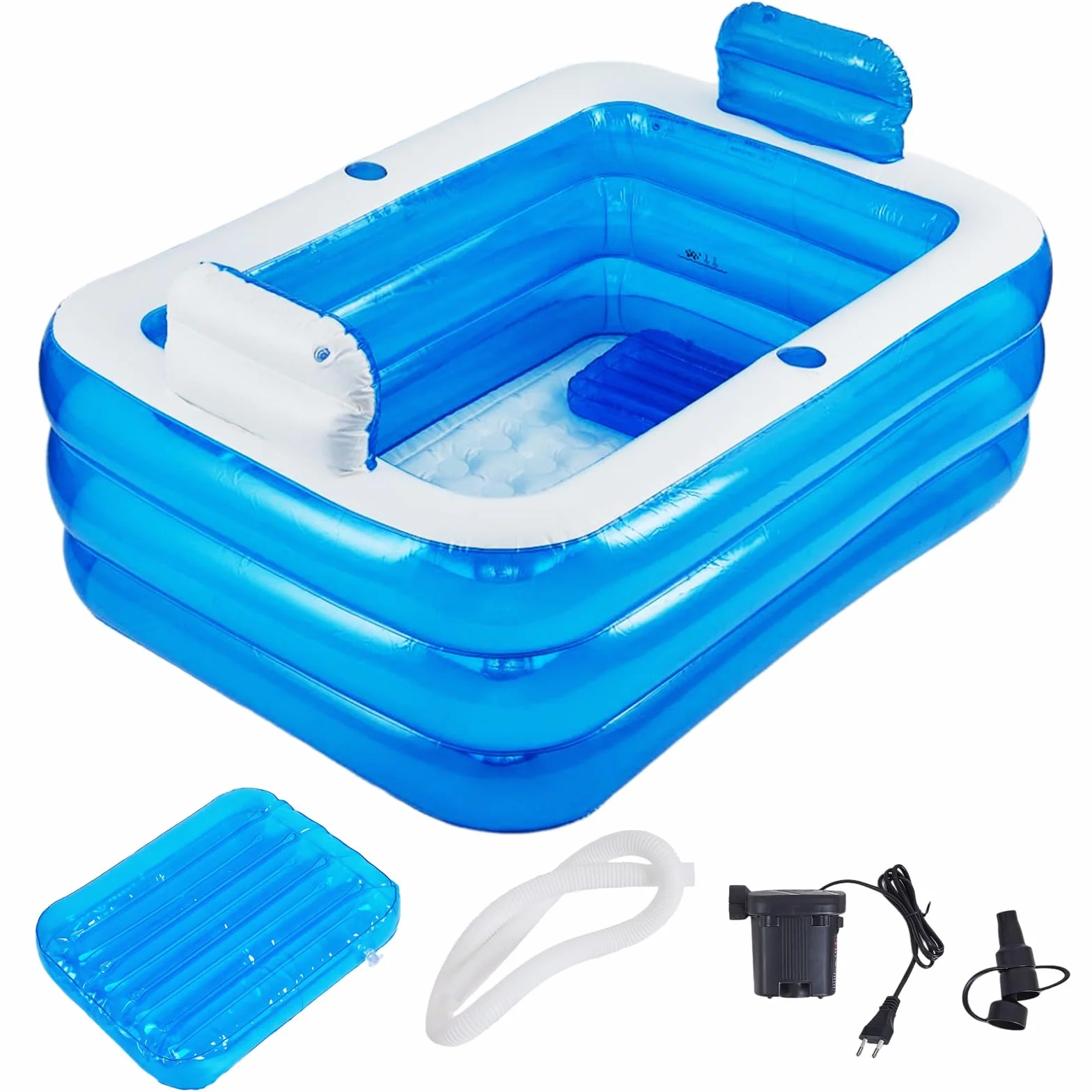 Baignoire Gonflable Adulte Portable avec Dossier Pliable