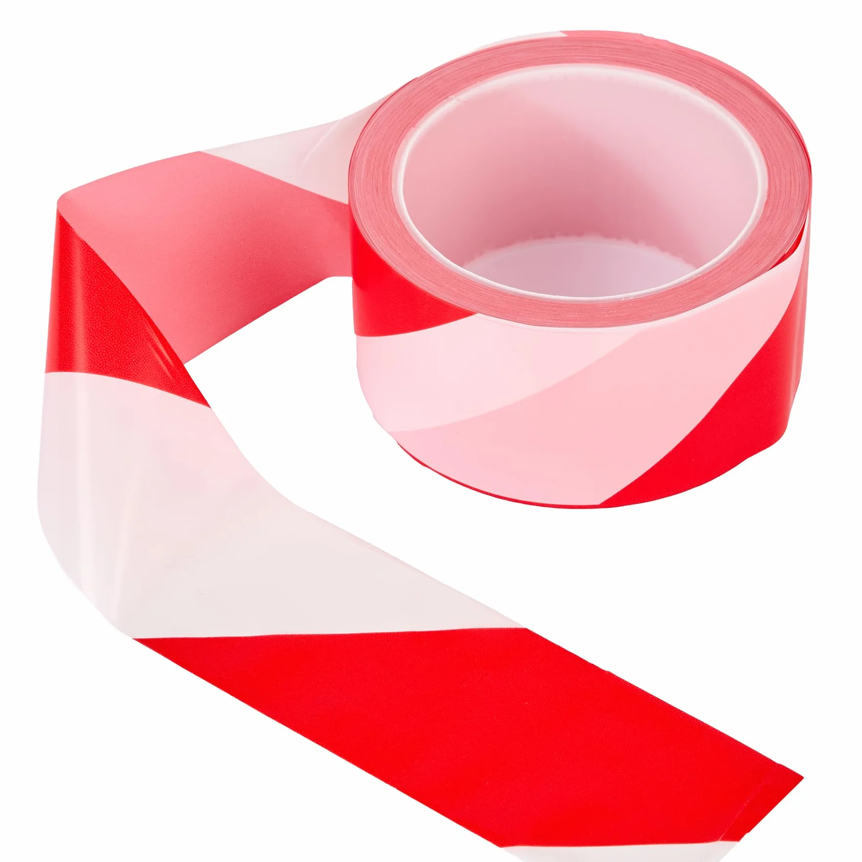 Flandria Rubalise Rouge et Blanc 50mm x 100m Mandrin Plastique Ruban Balisage Chantier LDPE 32 Microns Haute Résistance Extérieur