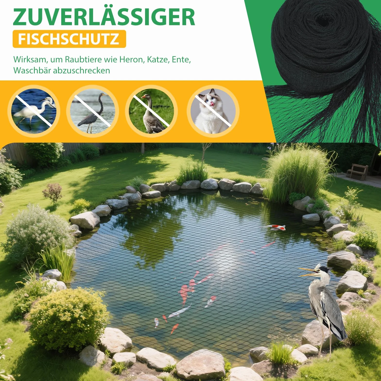 Filet de protection oiseaux pigeons 12x12 mm maille fine 30 g/m² résistant UV bâche piscine arbres fruitiers