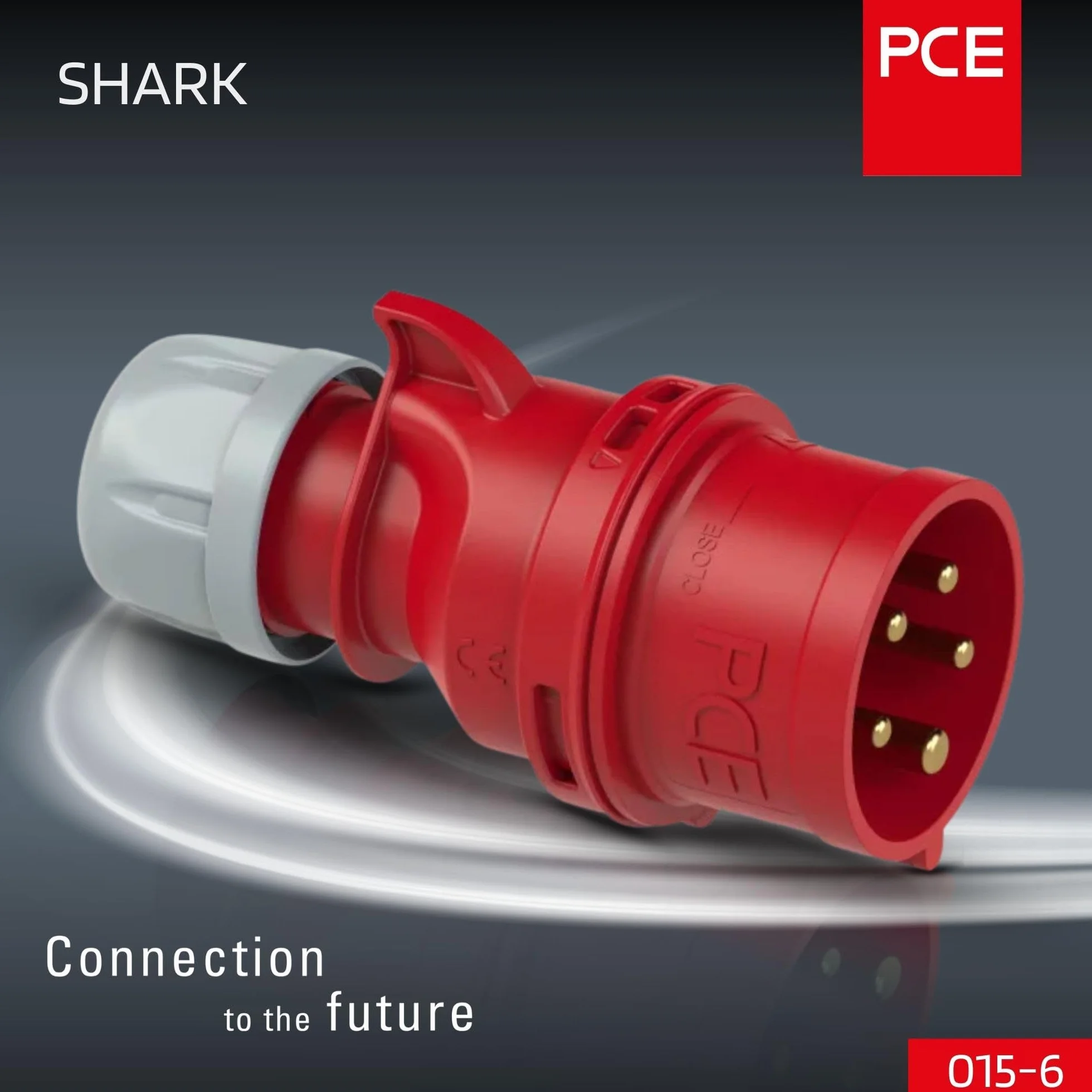 SHARK PCE 015-6 Fiche CEE 16 A 5 pôles 6 h rouge 400 V IP44/IP54