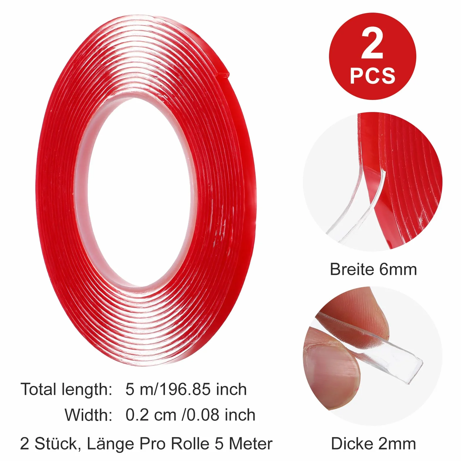 Joint Silicone Transparent 6mm x 2mm 10M, Ruban d'Étanchéité pour Poêle à Bois