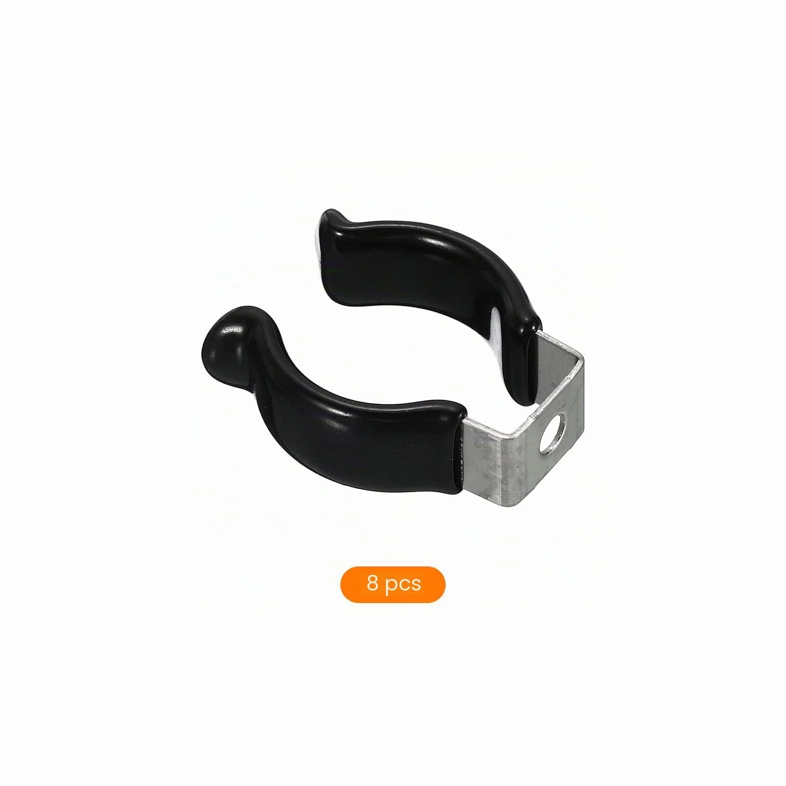 sourcing map Lot de 8 clips T8 U - Clips de fixation pour bande lumineuse LED en acier inoxydable Noir