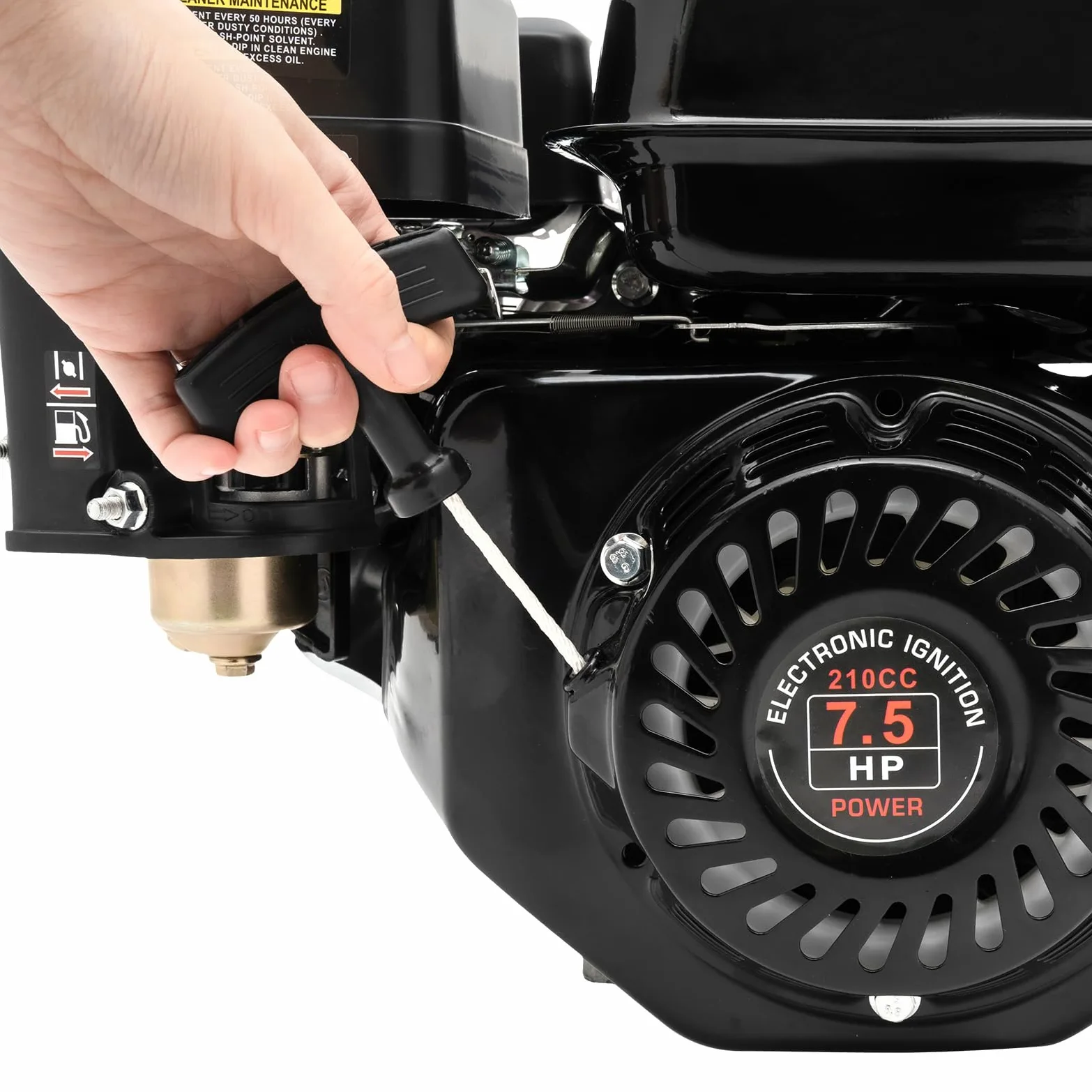 Moteur horizontal 212 cm³ Démarrage électrique, 7,5 CV 4 temps OHV Design Go Kart Moteur à gaz -3600 tr/min pour compresseur tondeuse à gazon Go Kart, H0nda GX160