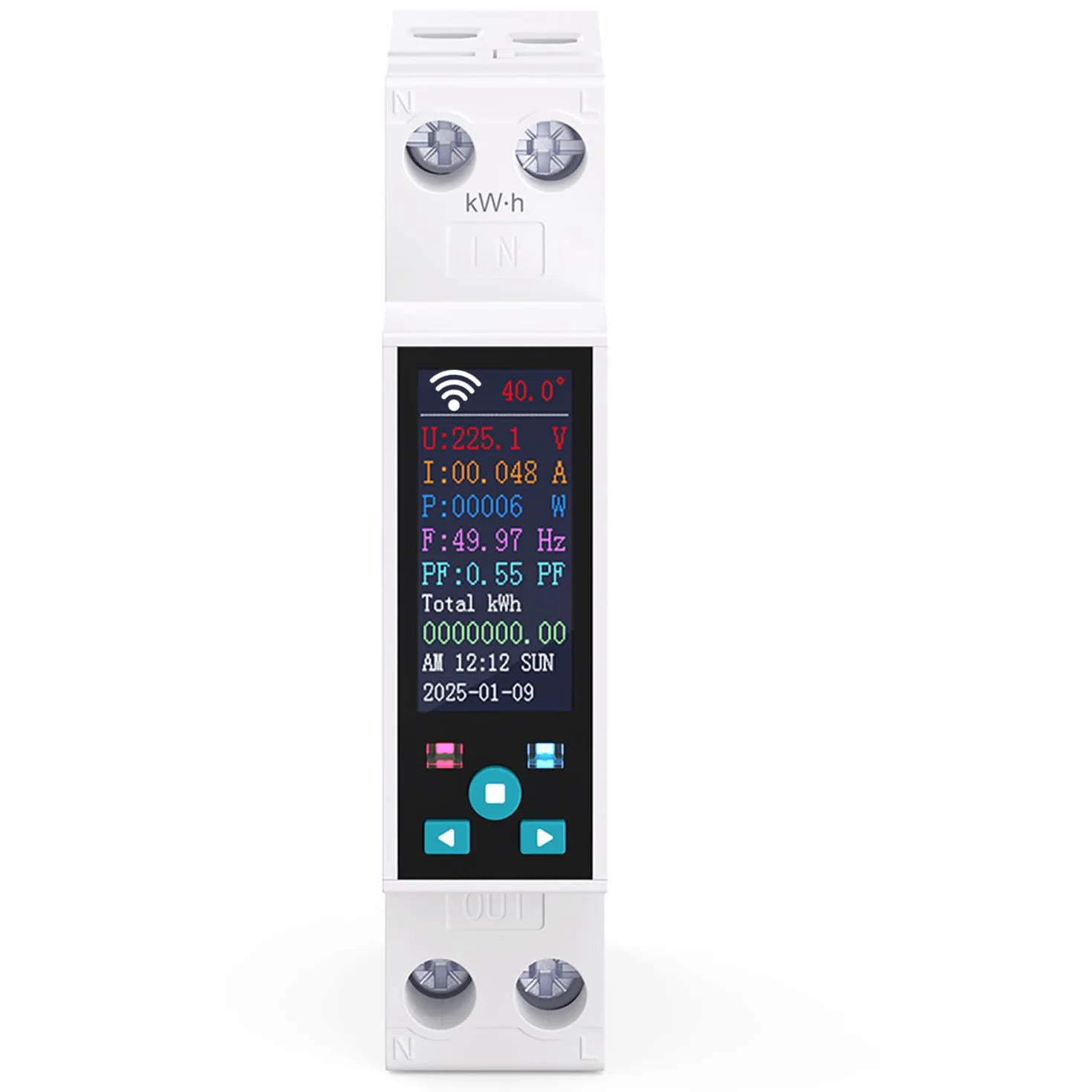 TONGOU Compteur Électrique WiFi Commutateur Rail Din 1P+N 1-50A 230VAC Smart Meter Compatible Alexa