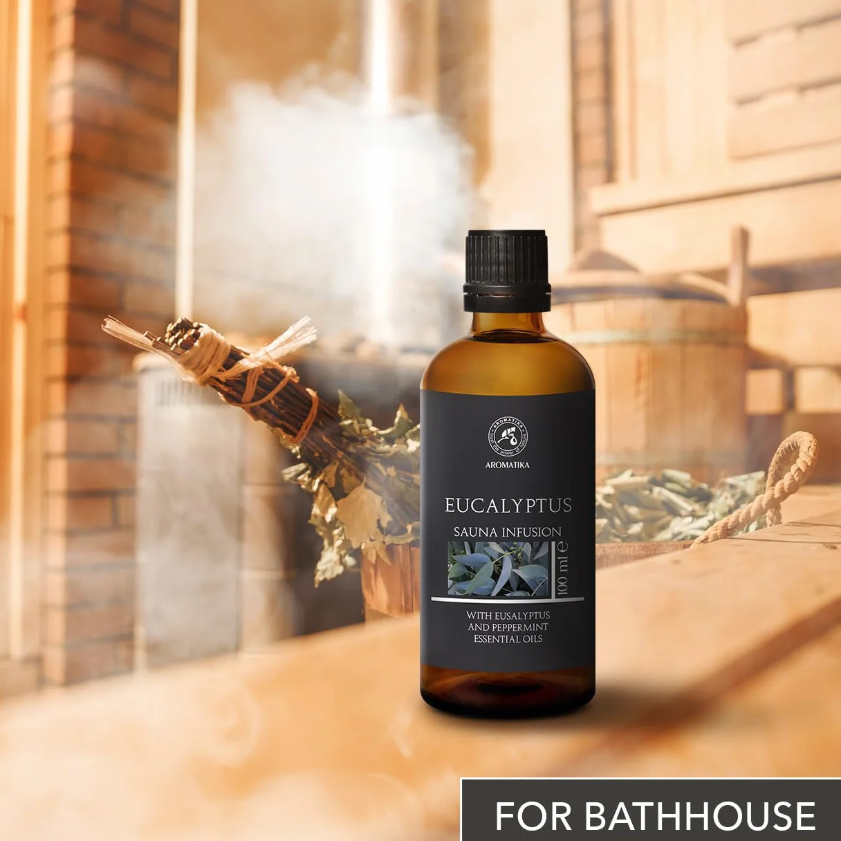 Huile Essentielle d'Eucalyptus & Menthe Poivrée 100ml - Arôme pour Sauna - Parfum Naturel - Aromathérapie