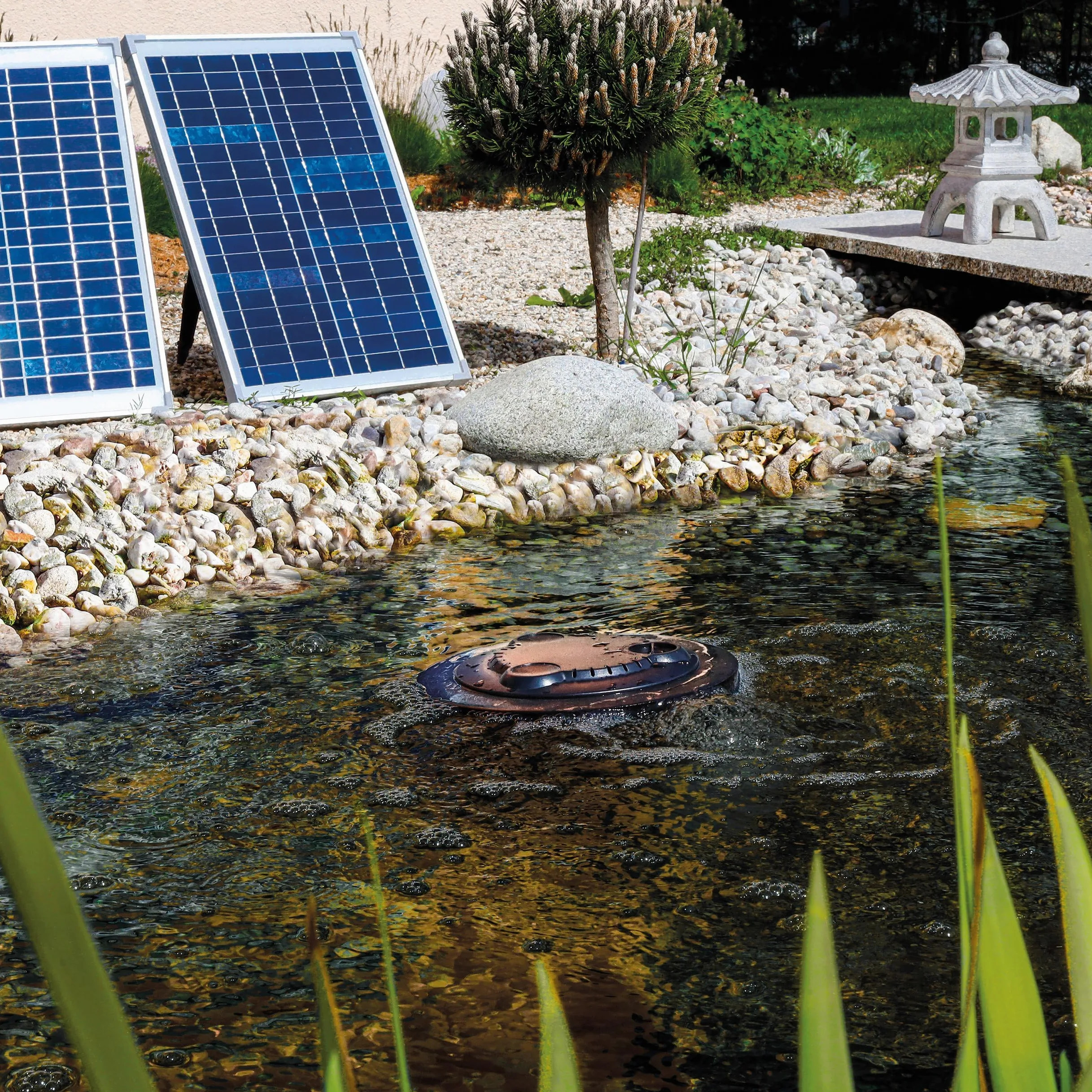 Flottant Solaire Aérateur pour Étang Puissance Float 1000-50 Wp - 2500l / Hauteur Pompe - Hocheffektives Eau Mélange Air - Esotec 101892