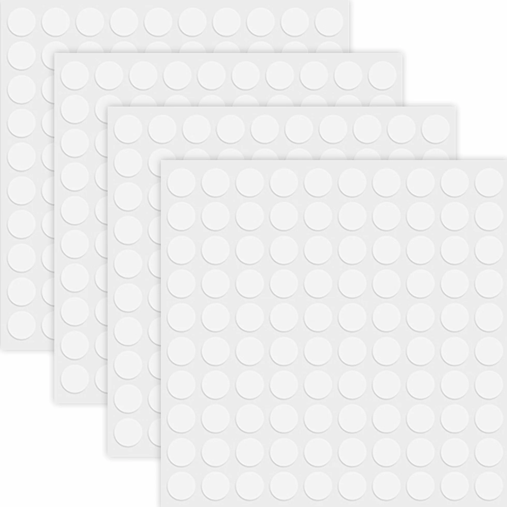 400 Pièces Mini Scotch Double Face Transparent 10 mm, Pastille Adhésive Rond pour Décorations Fête, Bricolage