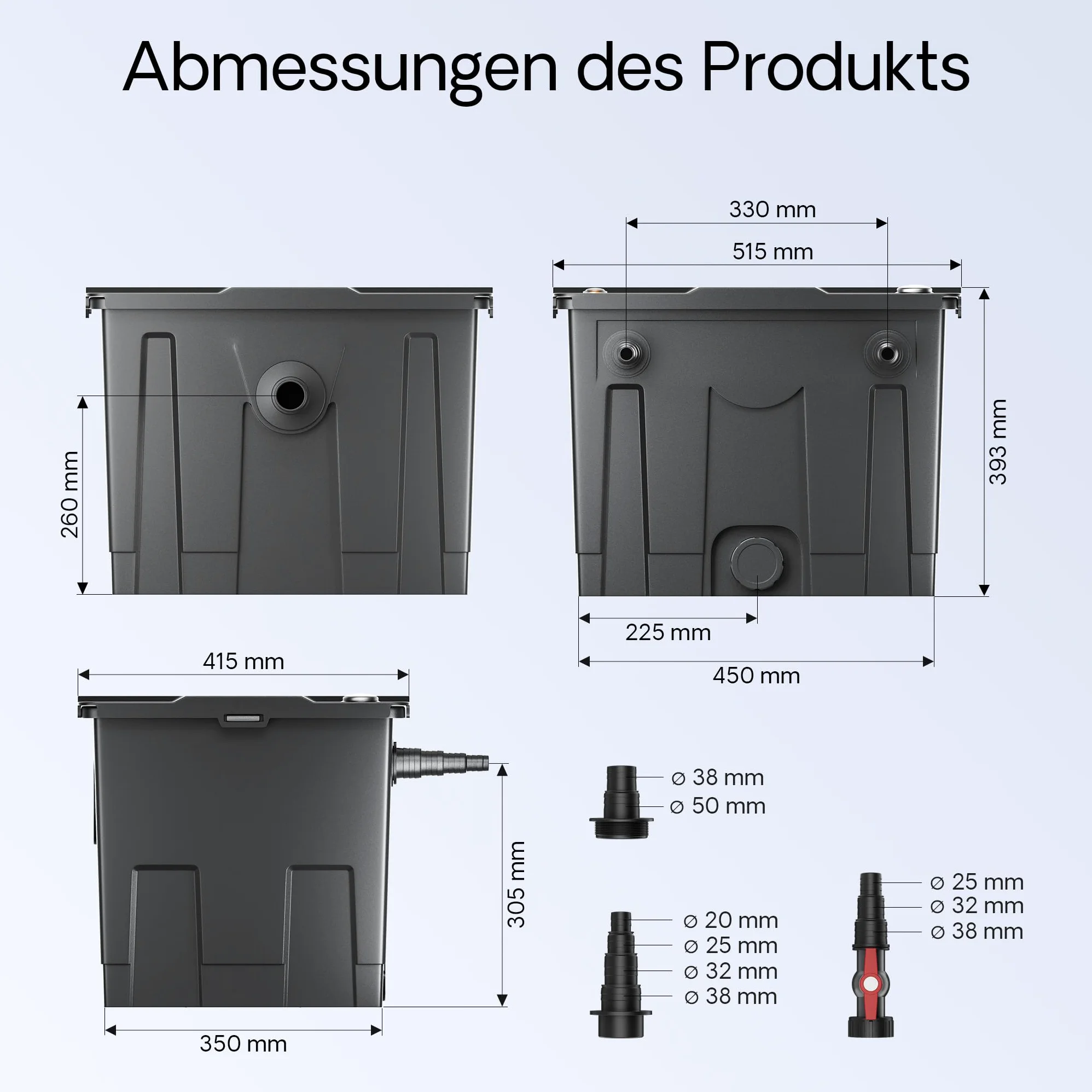 SunSun Kit complet: CBF-350 Filtre de bassin jusqu'à 12000 L Biologique, CUV-336 lampe uv UVC Clarificateur avec 36 Watt Puissance UV-C