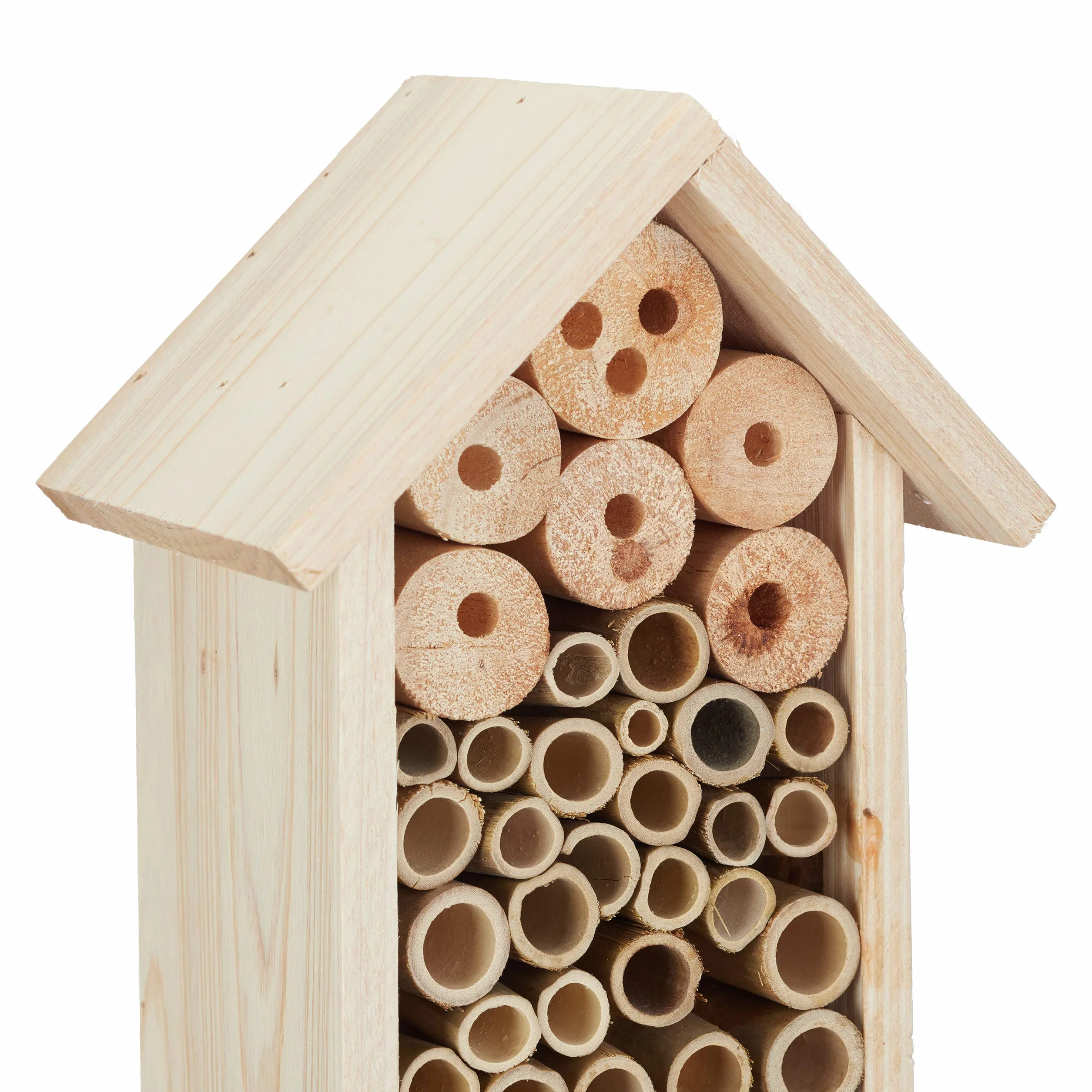Relaxdays Hôtel à insectes piquet 148 cm nature Maison abeilles refuge jardin