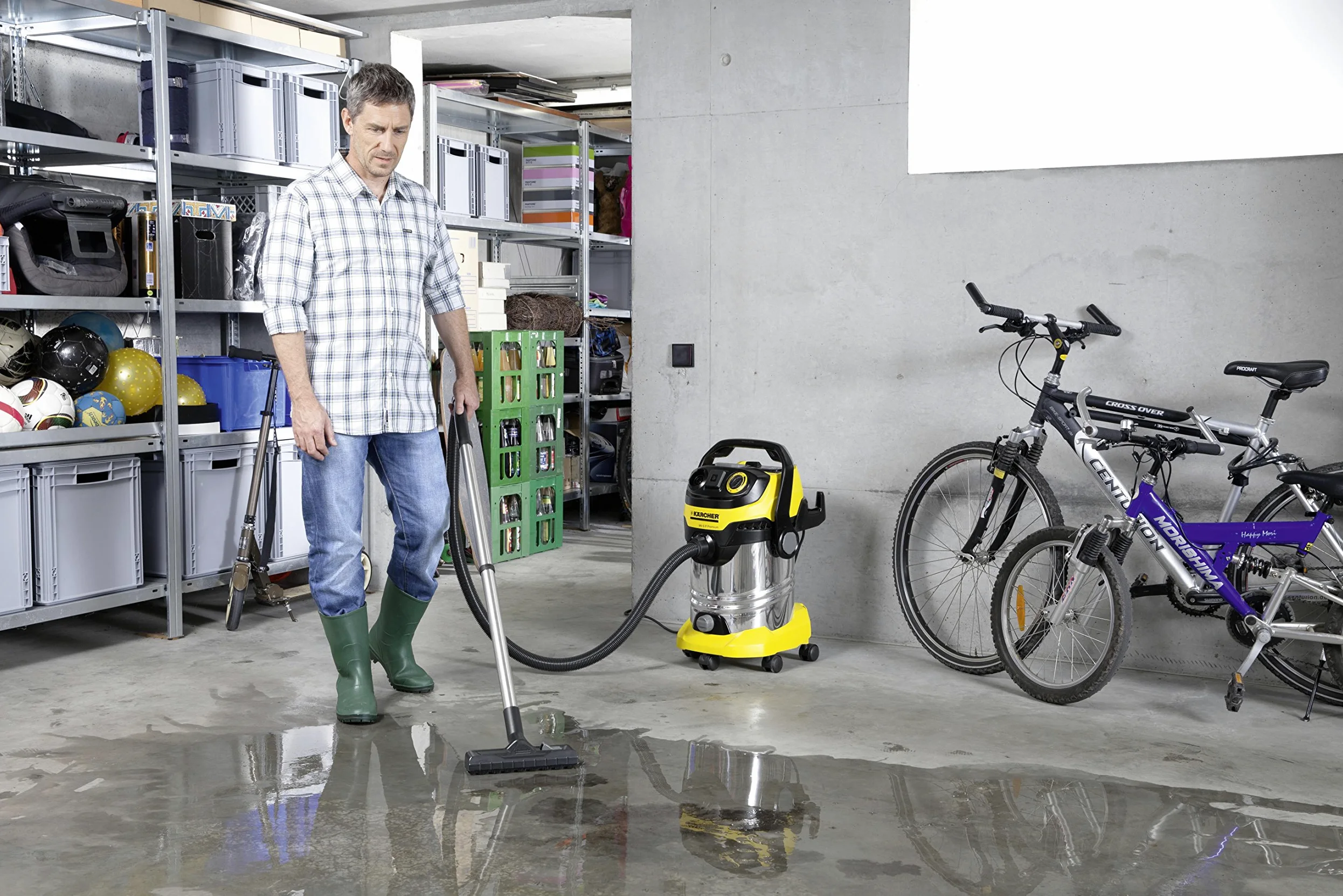 Kärcher WD 6 P Premium Aspirateur multifonction avec Prise d'asservissement/Cuve 30 L 1300 W Noir/Jaune