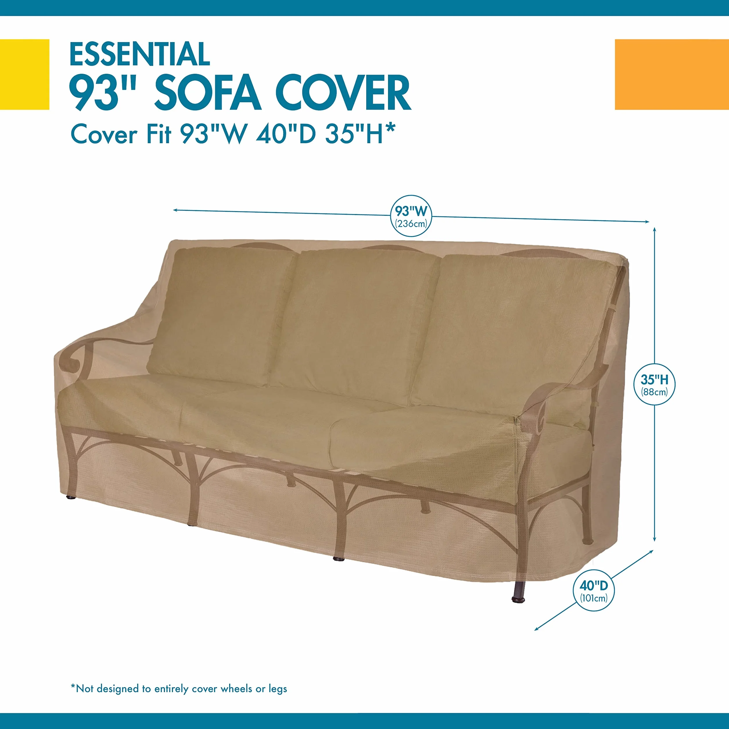 Duck Covers Essential Housse de canapé imperméable 233 cm pour Banc de Patio