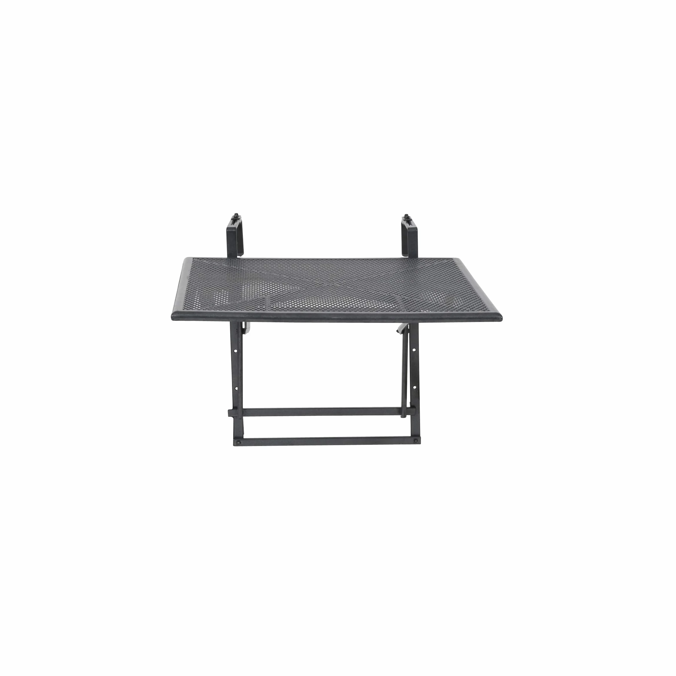Greemotion Table de balcon suspendue Toulouse 40 x 60 cm gris métal rabattable pliante murale 2 personnes hauteur réglable