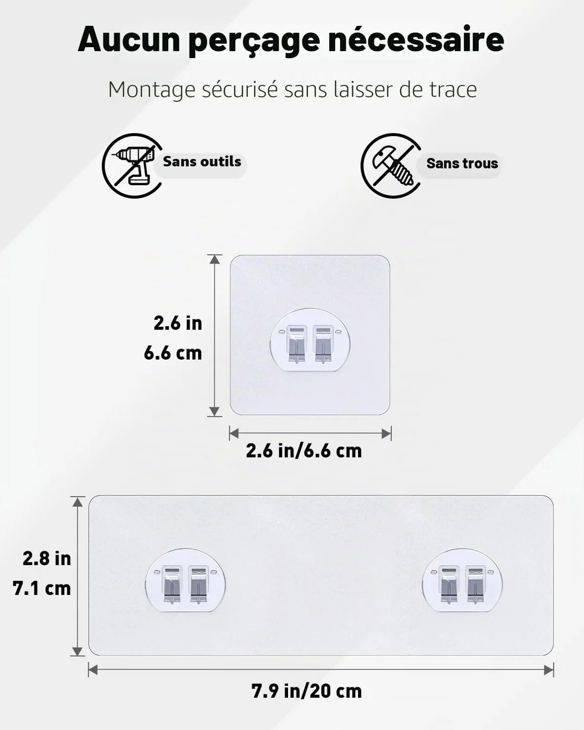 Uniclife 6 Crochets Adhésifs de Rechange pour Étagère de Douche