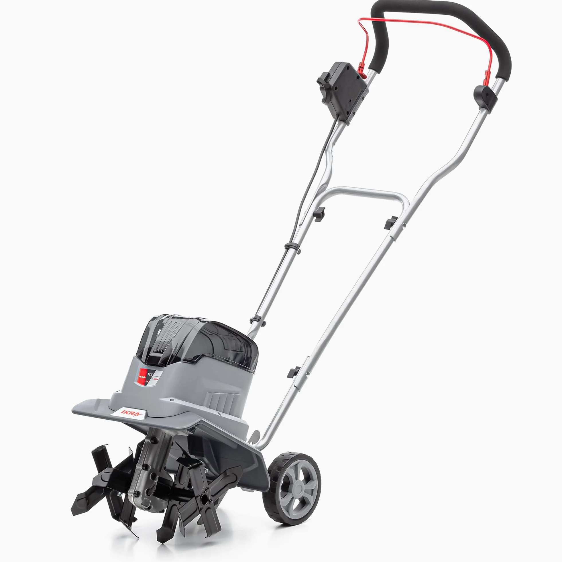 IKRA Motobineuse 36V sur Batterie IB-TC 36, Deux largeurs de Travail 18-30 cm, Compatible avec Bosch