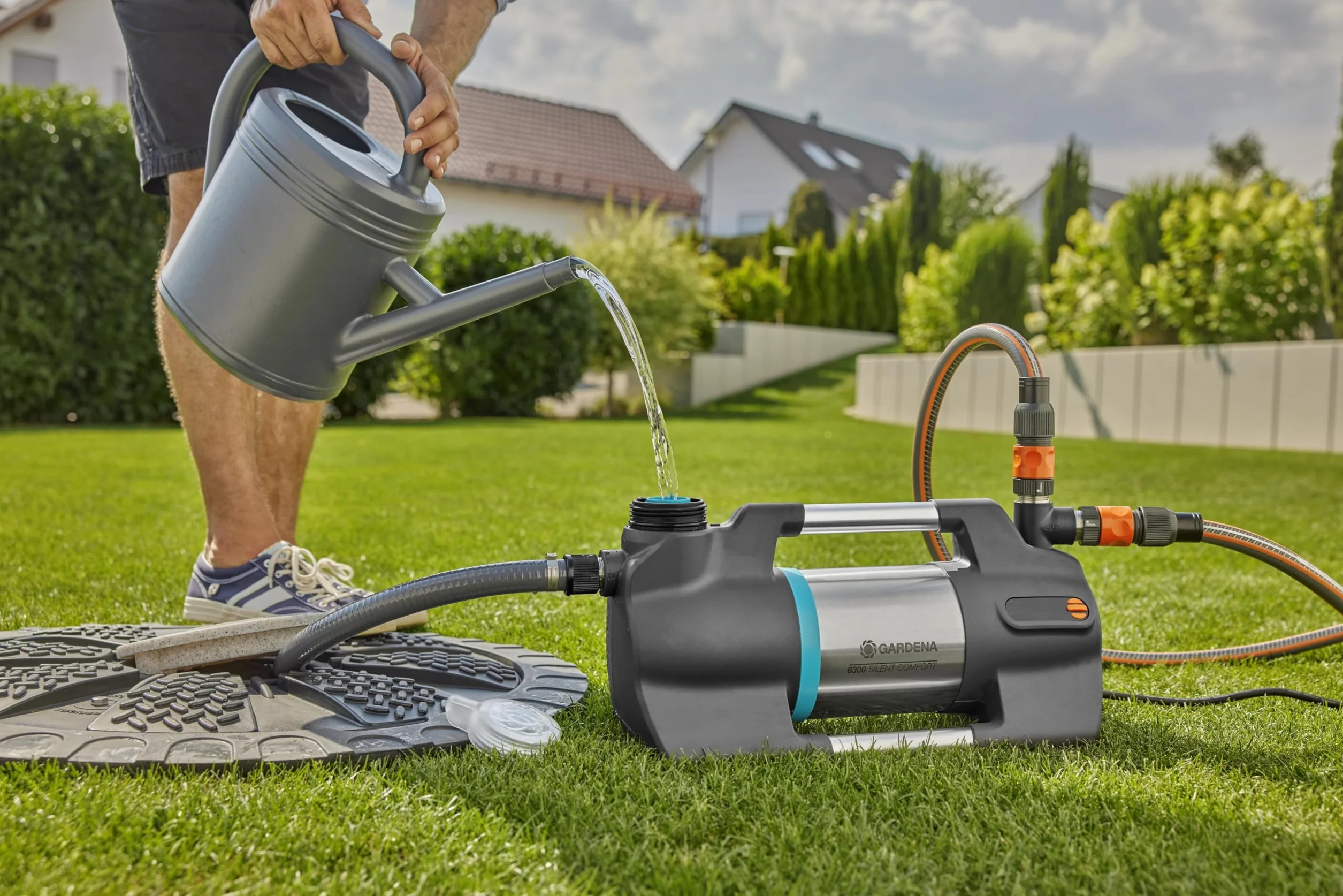 Gardena pompe de jardin 6300 SilentComfort pompe d'arrosage 6300 l/h acier inox anti-marche à sec étanche