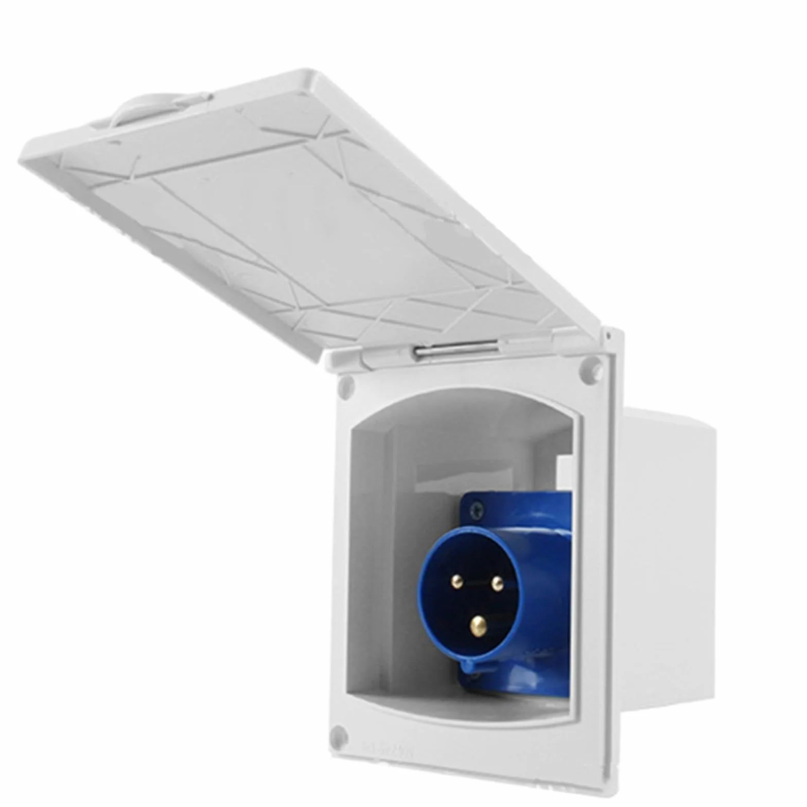 Prise d'entrée CEE encastrée 230 V 16 A IP44 Noir carré