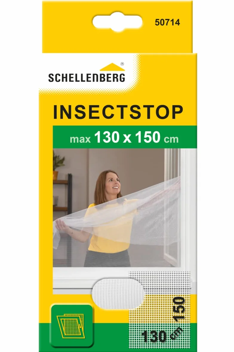 Schellenberg 50714 Moustiquaire fenêtre recoupable 130 x 150 cm Blanc