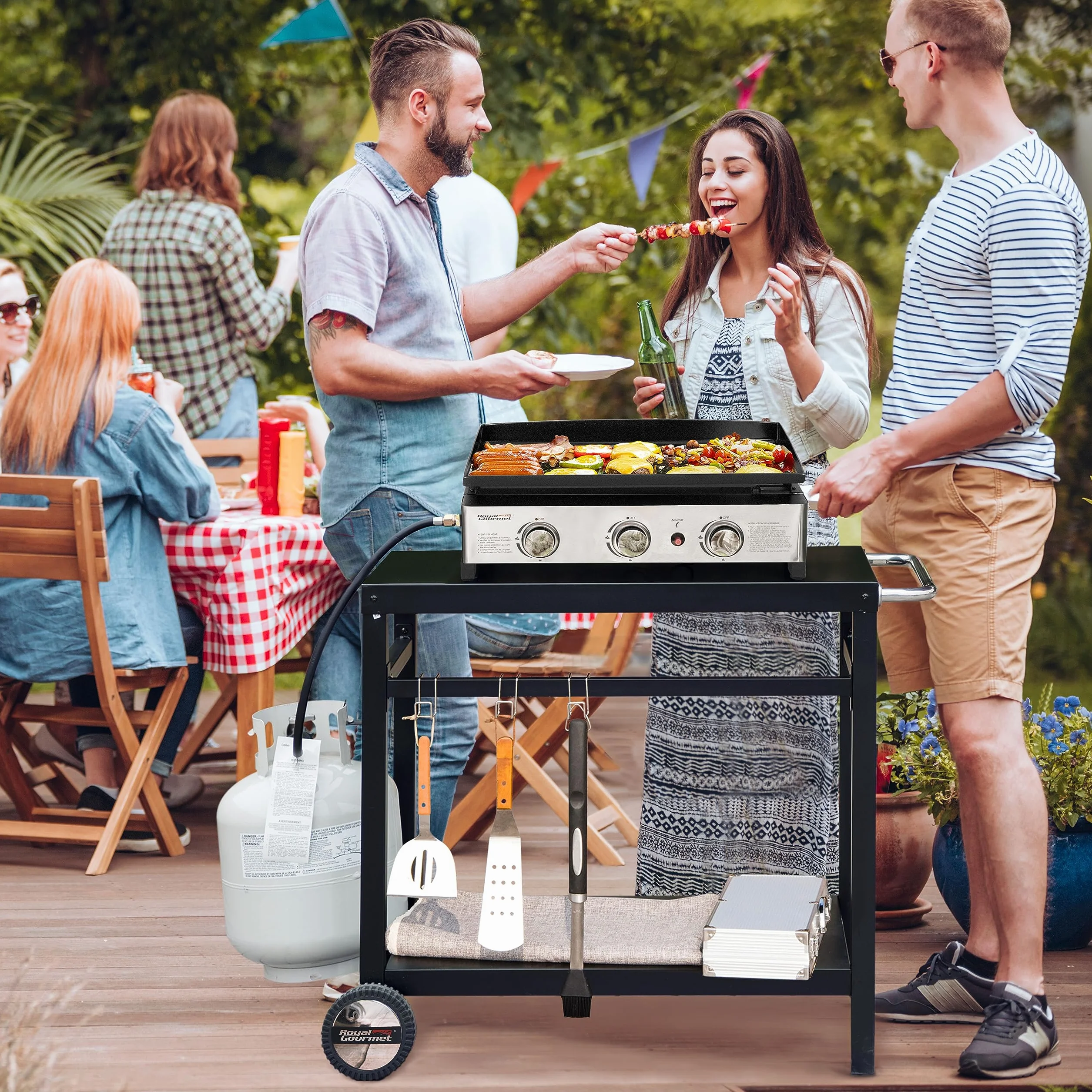 Royal Gourmet Plancha Extérieure Chariot Barbecue Métal 100,5 x 59 x 81 cm Noir