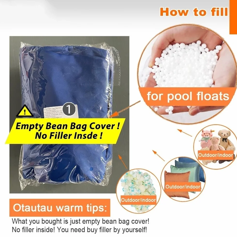 SXBCyan Housse De Pouf Imperméable sans Remplissage, Flottant for Piscine, Extérieur, Oxford, Chaise Longue Flottante, Canapé-lit(80cm-Light Sand)