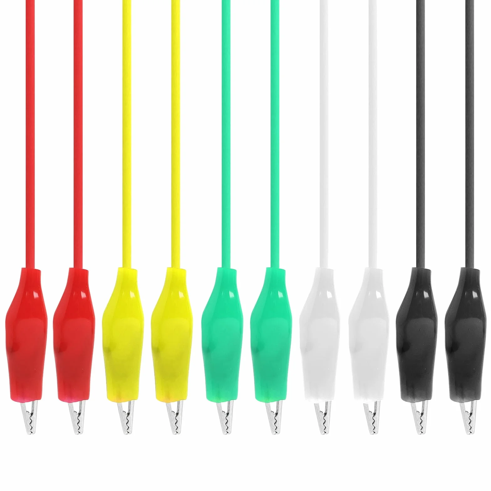 Pince Crocodile Test 10PC Câble Mesure Double Extrémité Isolé Clips Multimètre