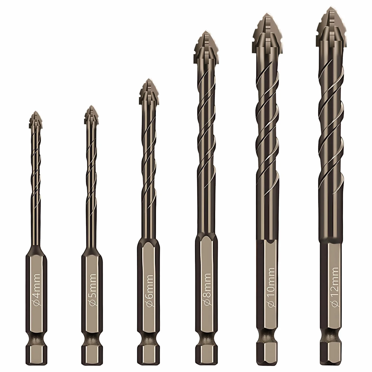 Foret Carrelage Diamant 4/5/6/8/10/12 mm Alliage Tungstène Humide Sèche Verre Béton Céramique Métal Bois
