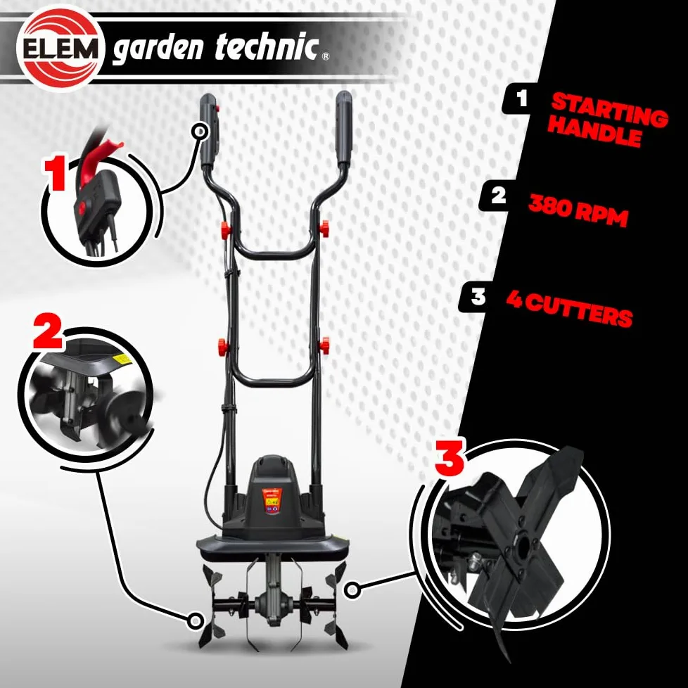 Motobineuse électrique 750W 32cm - 4 Fraises