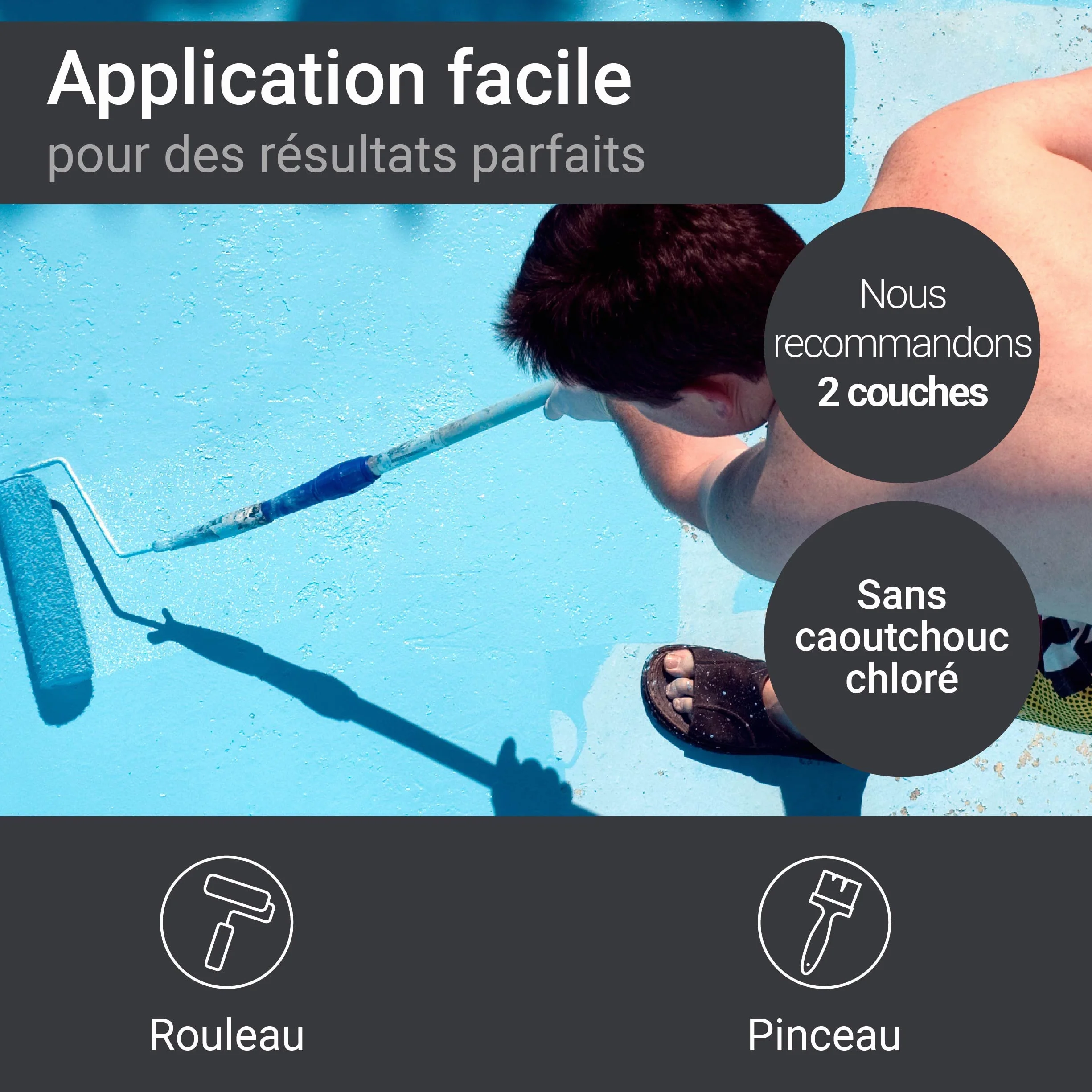 Peinture pour piscine SL400 Imperméable 5L Bleu gentiane