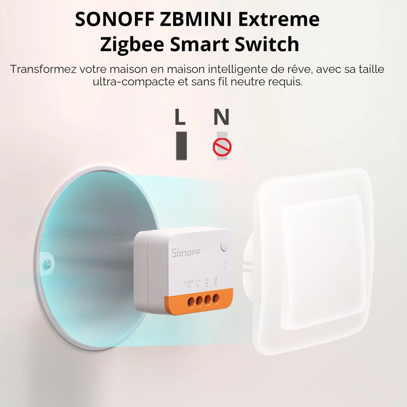 SONOFF ZBMINIL2 ZigBee Interrupteur Sans Fil 6A/1440W 2-Way Smart Switch Compatible Alexa Google Home ZigBee 3.0 (2 Pack)