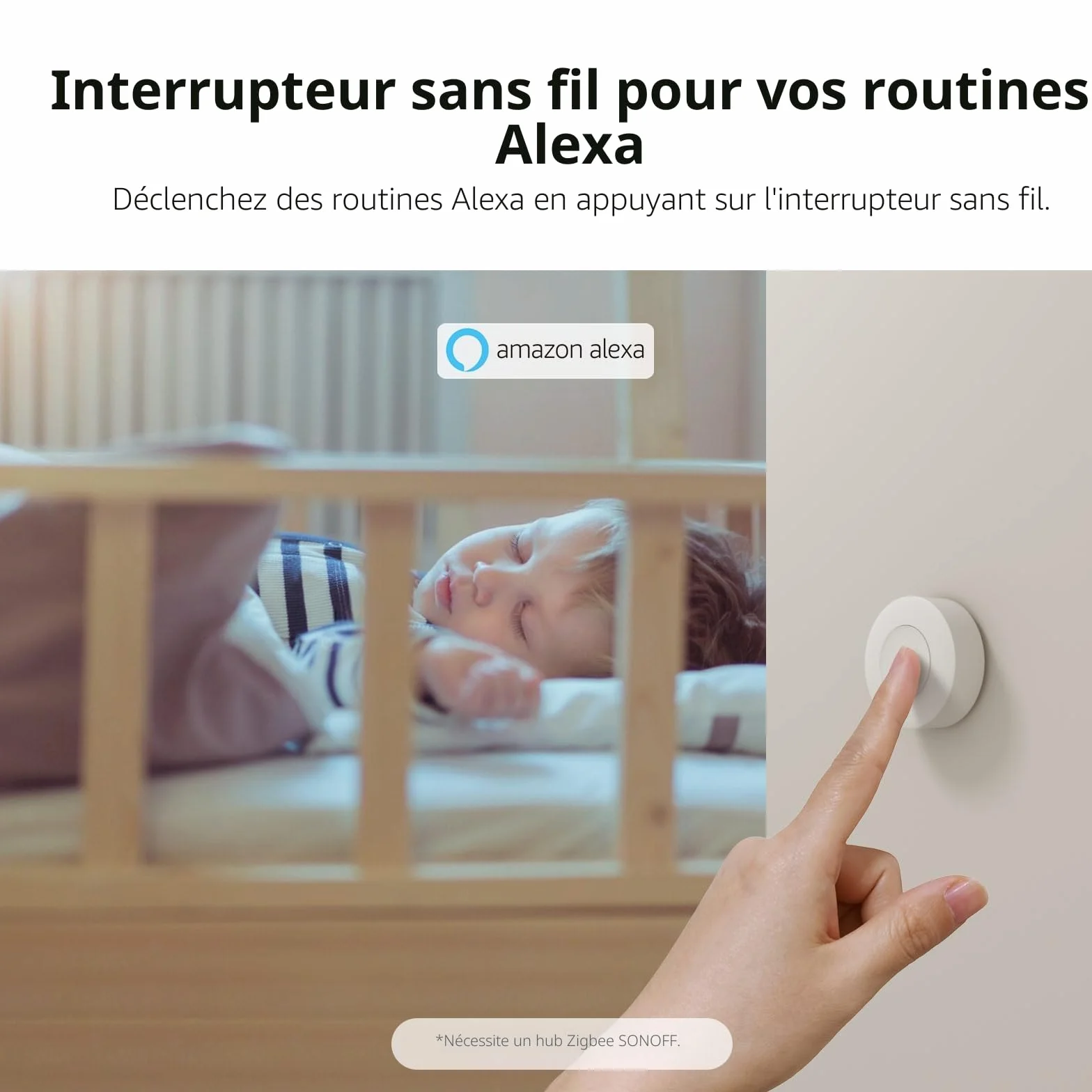 SONOFF SNZB-01P Interrupteur sans Fil ZigBee 3.0, Contrôle Pression Simple/Double/Longue, Compatible Alexa/Smartthings/IFTTT