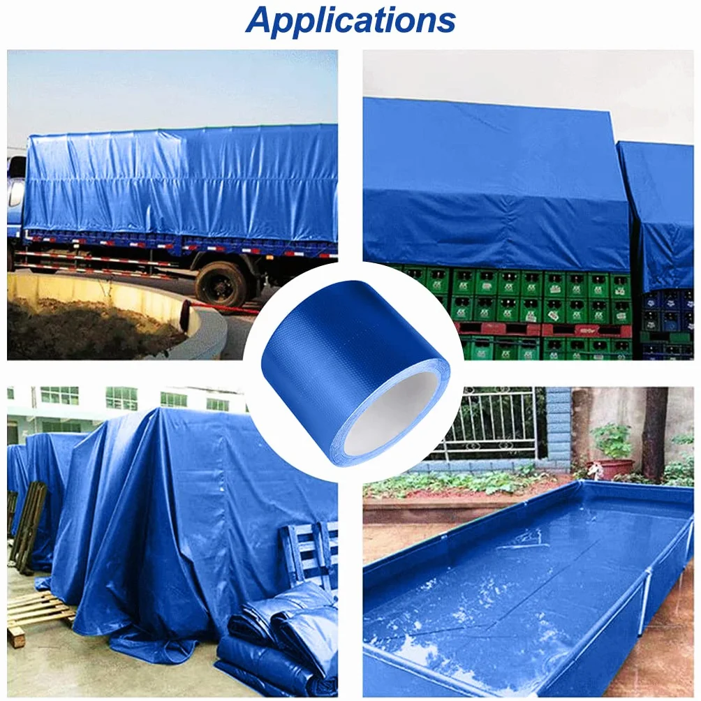 Ruban Adhésif Etanche de Réparation 15cm x 10m pour Bâche Camion Serre Tente