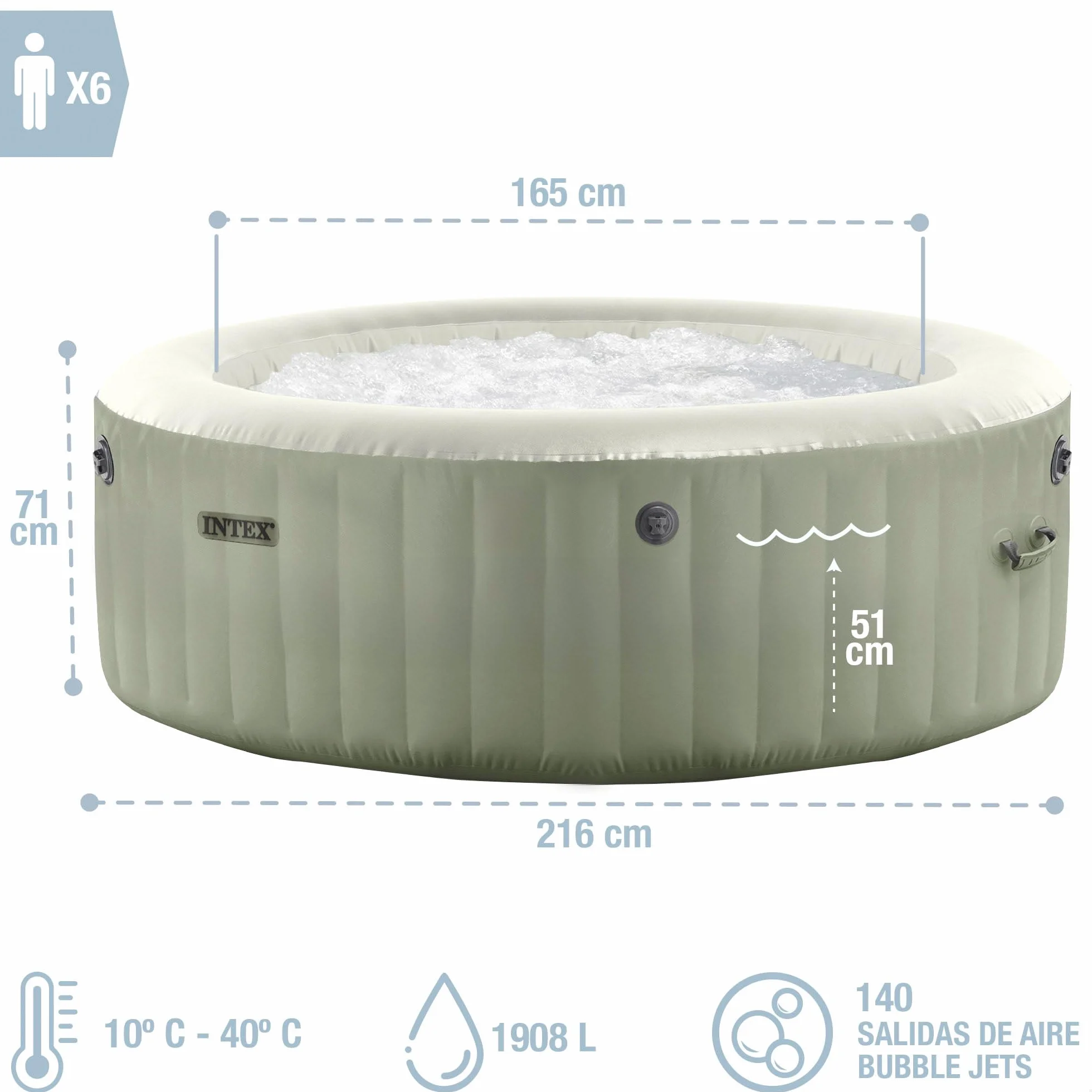 Intex PureSpa Olive 6 Places 28428NP