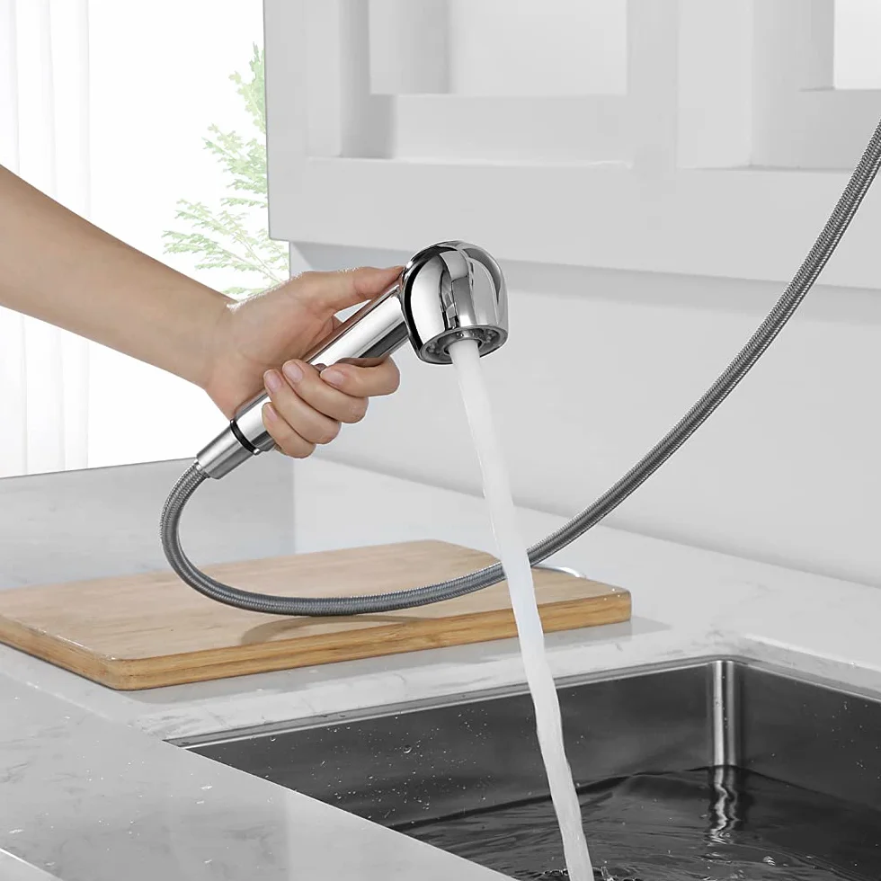 ONECE Douchette Robinet Cuisine 2 Jets Chromé Tête de Douche
