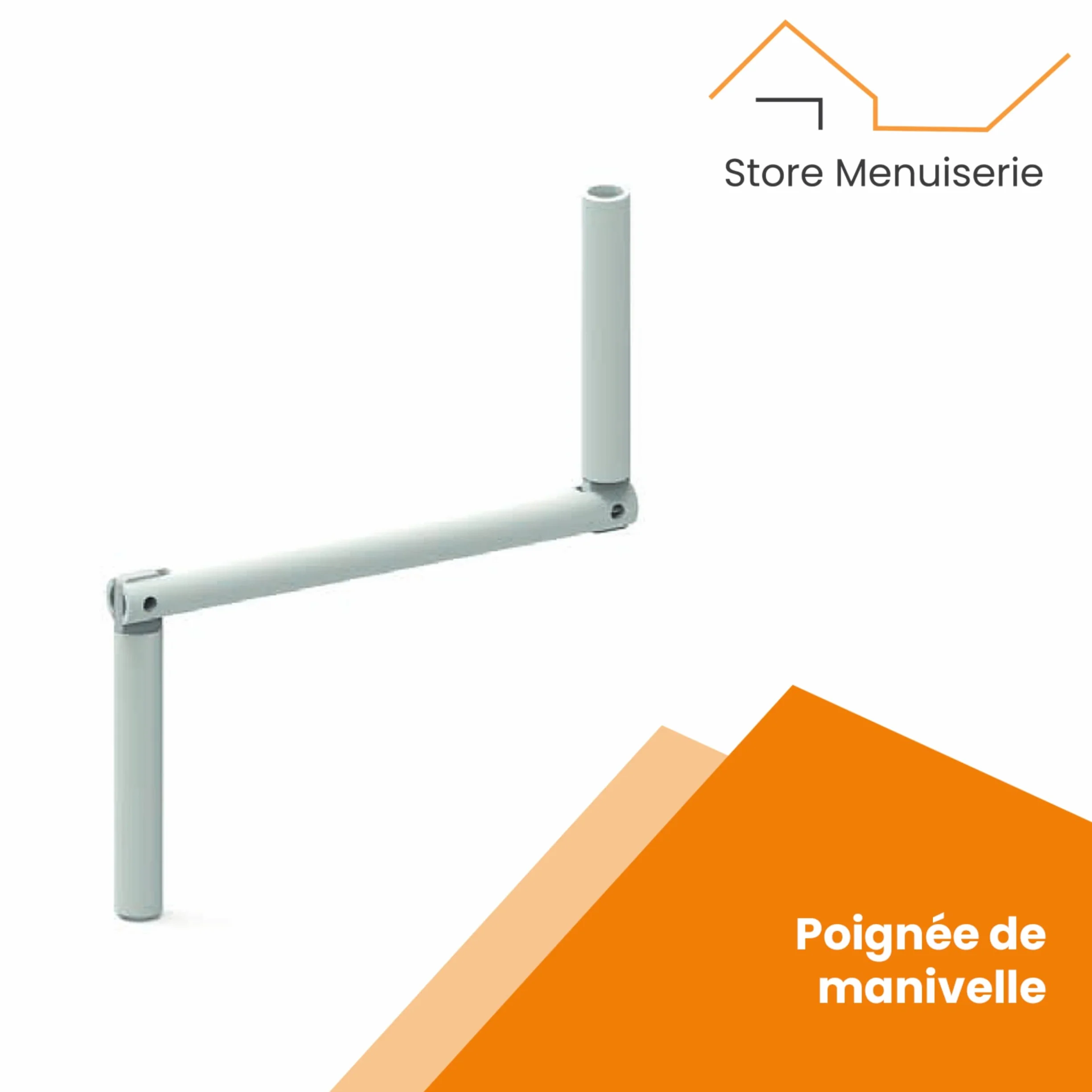 Poignée de manivelle blanche pour volet roulant 410 mm acier zingué aluminium inox