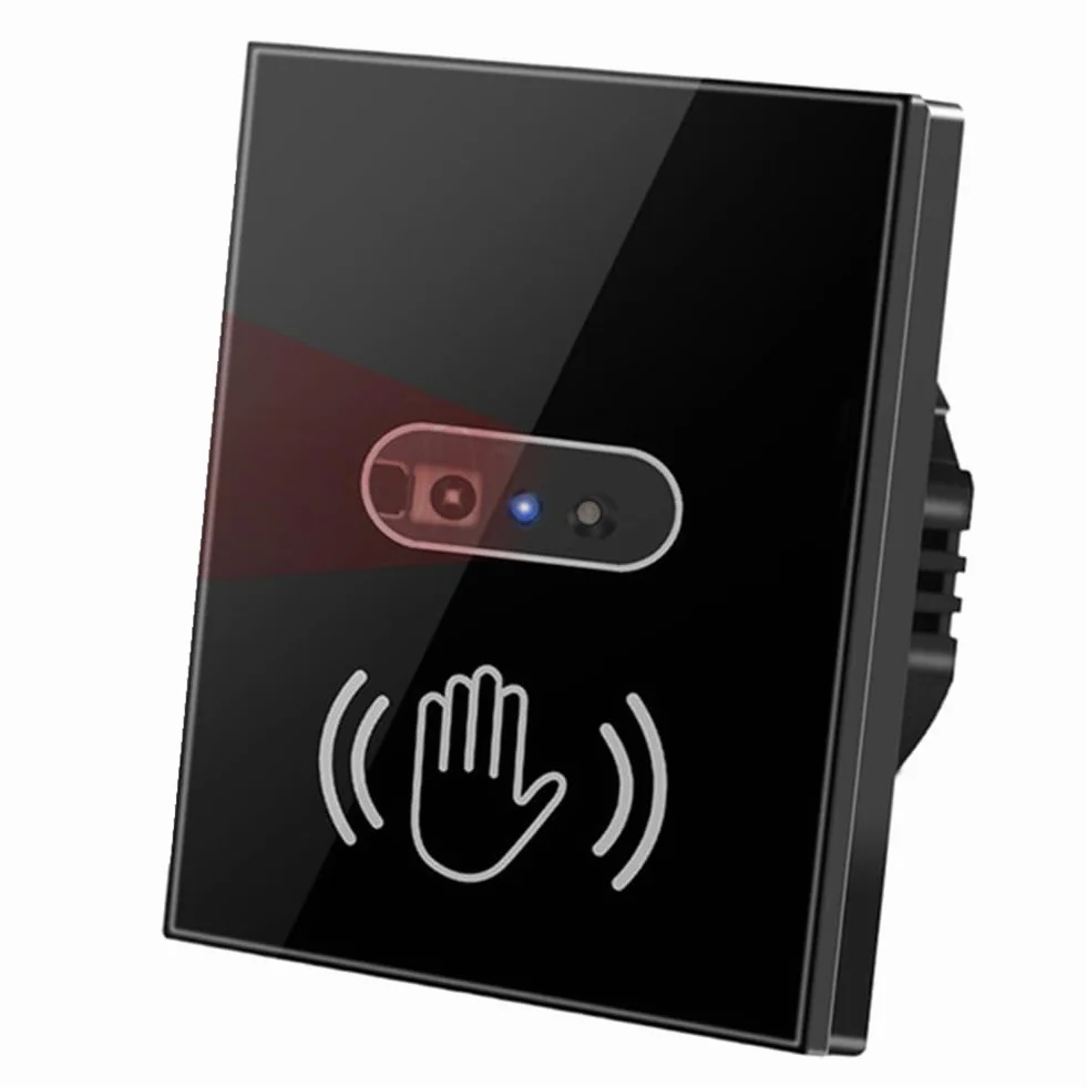 Interrupteur Mural Intelligent Capteur Infrarouge sans Contact Panneau Verre Prise UE