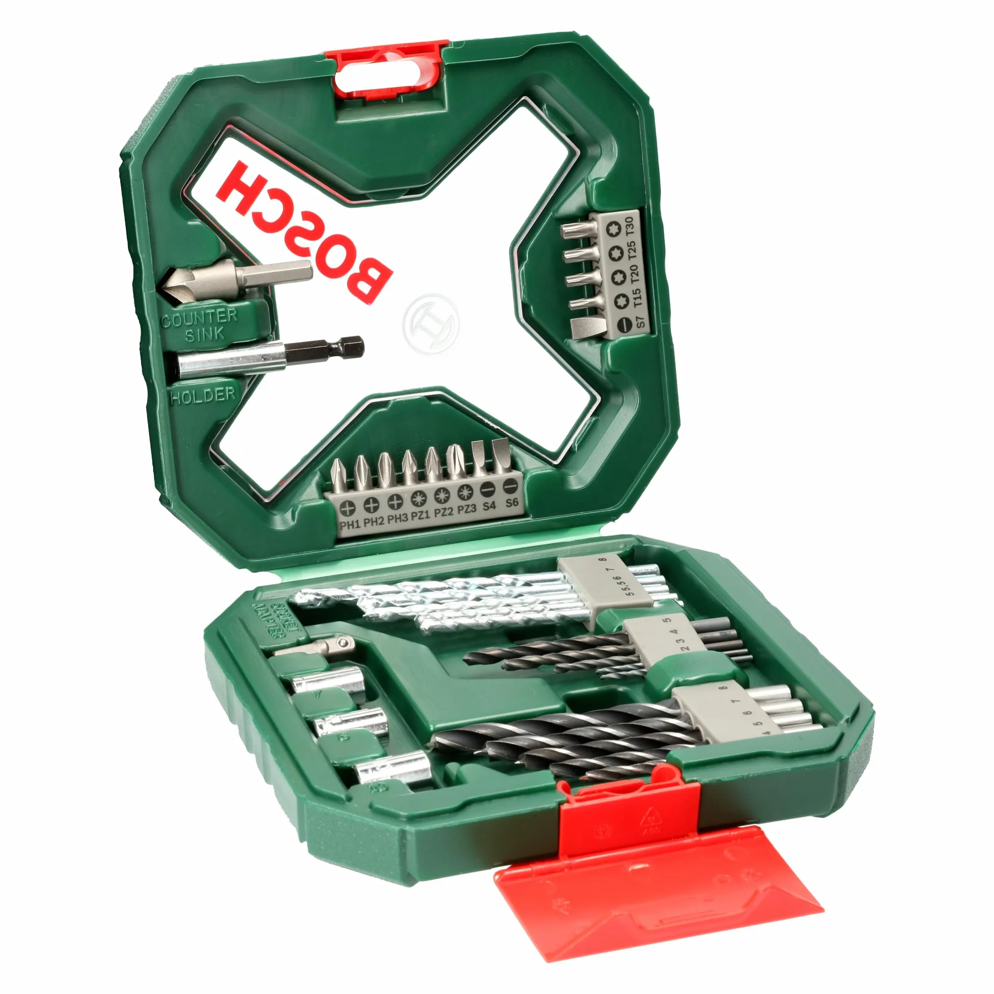 Bosch X-Line Ensemble de forets et de tournevis en titane 34 pièces