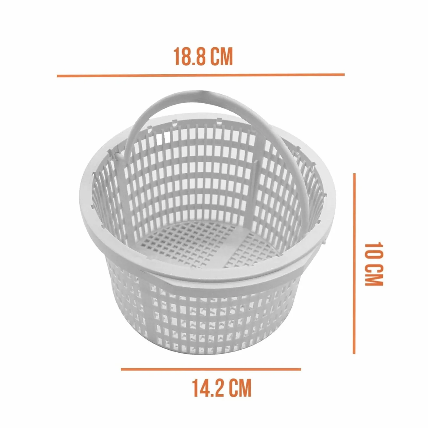 Linxor - Panier Rond pour Skimmer de Piscine - Diam 18.8 cm - Blanc