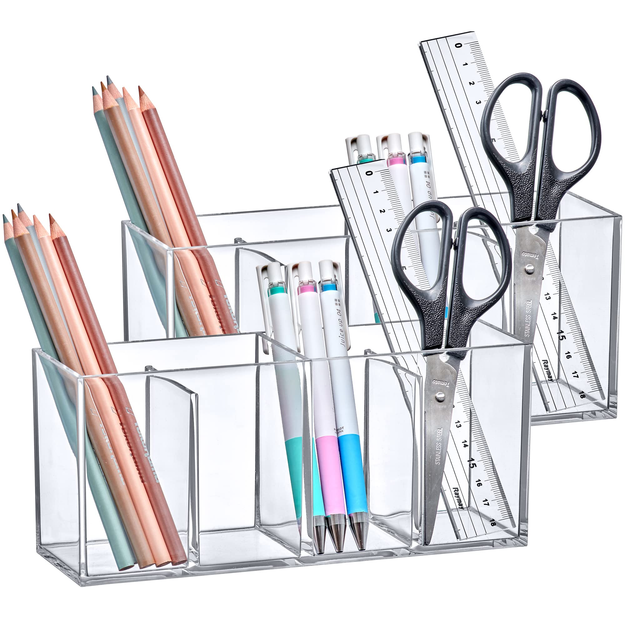 Clear Acrylic Vanity Organizer with Four Compartments