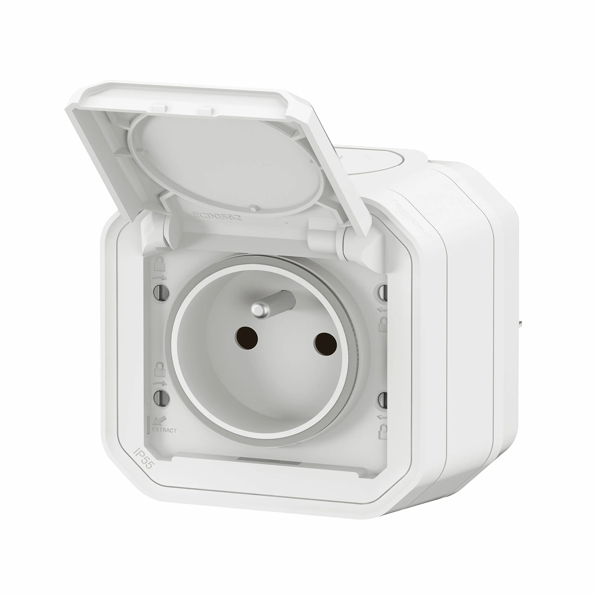 LEGRAND Prise Etanche IP55 Plexo 2P+T 16A Blanc Fabriqué En France