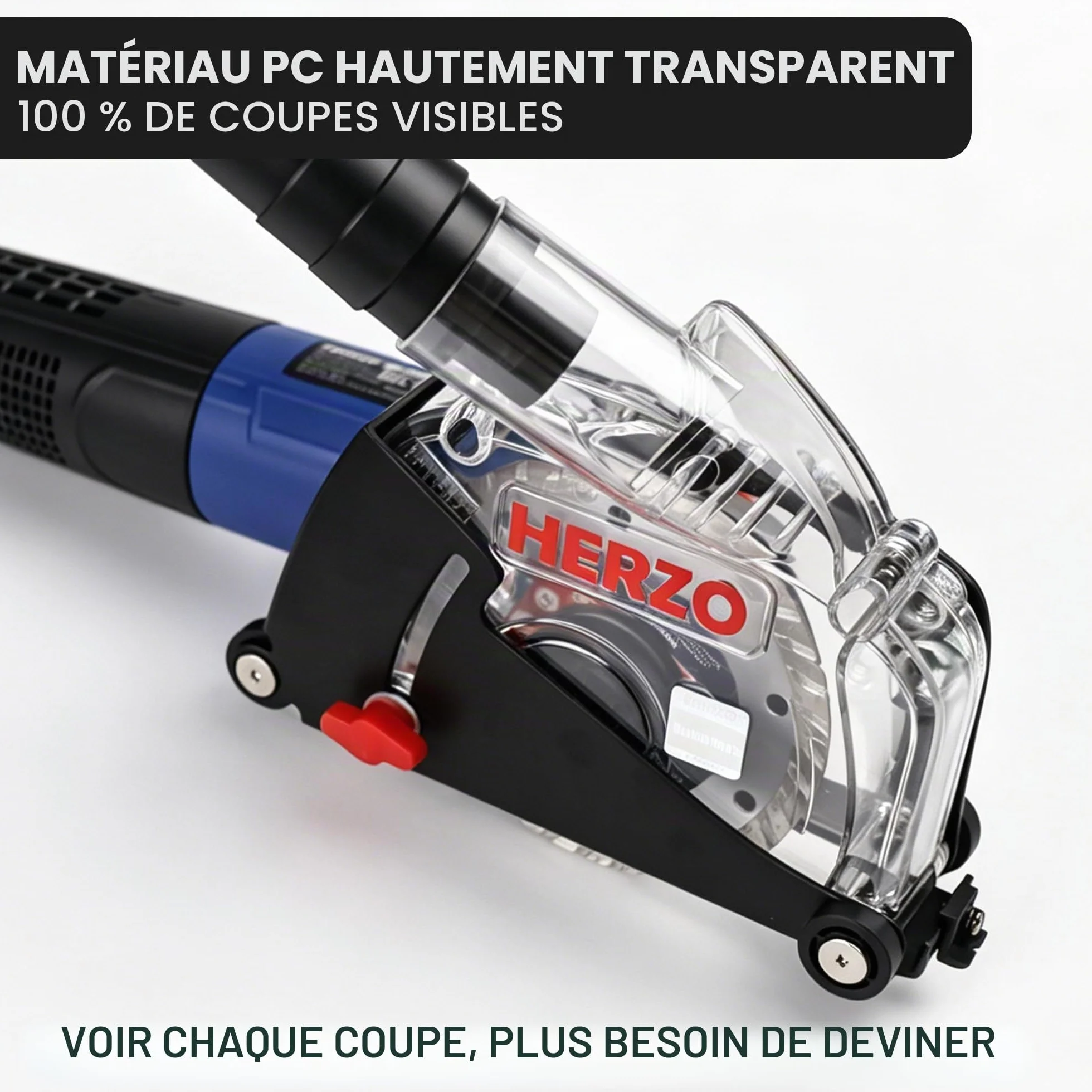 HERZO Capot de protection Meuleuse D'angle 115mm 125mm rail de guidage