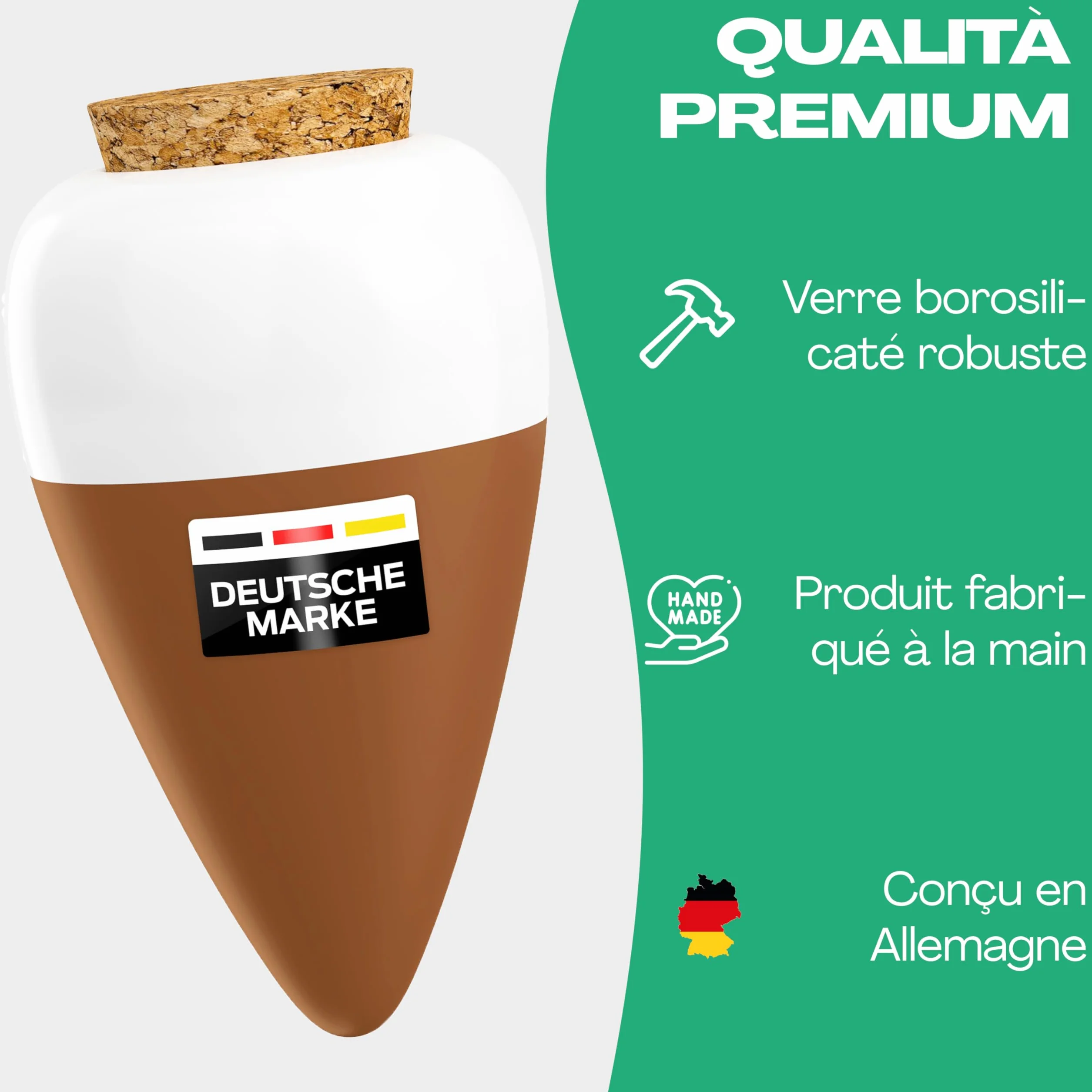 Netrox Cône d'irrigation en argile – 8x 360ml – idéal en vacances, jusqu'à 14 jours – arrosage automatique pour plantes d'intérieur, jardin et balcon – Irrigation, système d'irrigation, distributeur